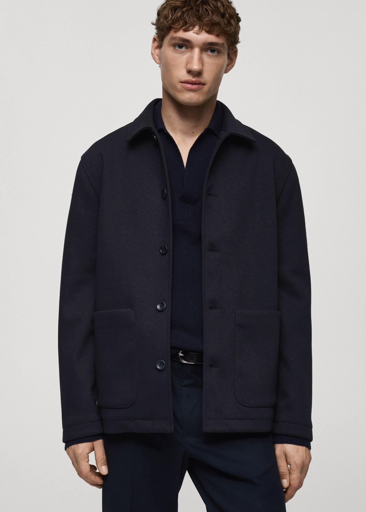 Regular-fit overshirt with pocket - Medium plane