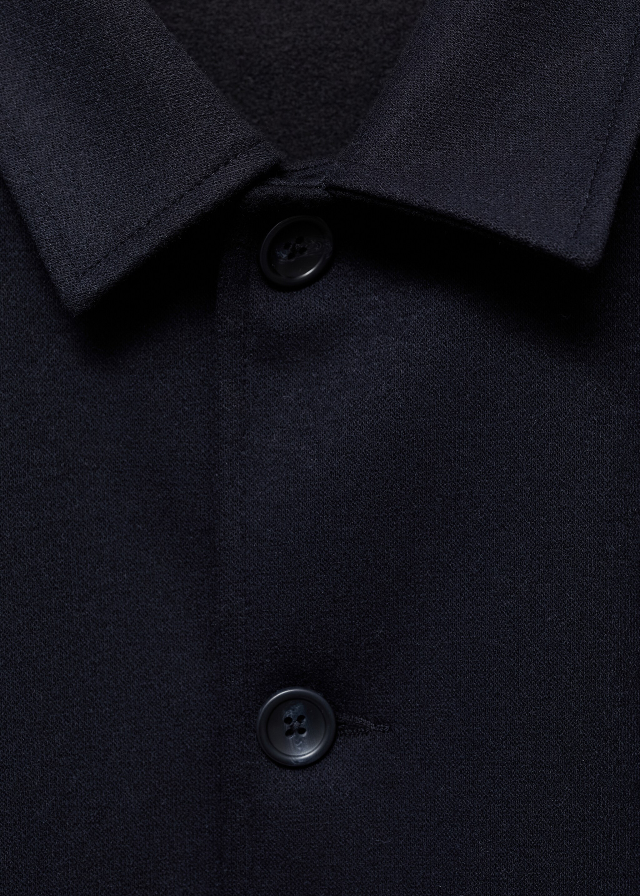 Regular-fit overshirt with pocket - Details of the article 8, Dark Navy. Ref: 87080594-00.