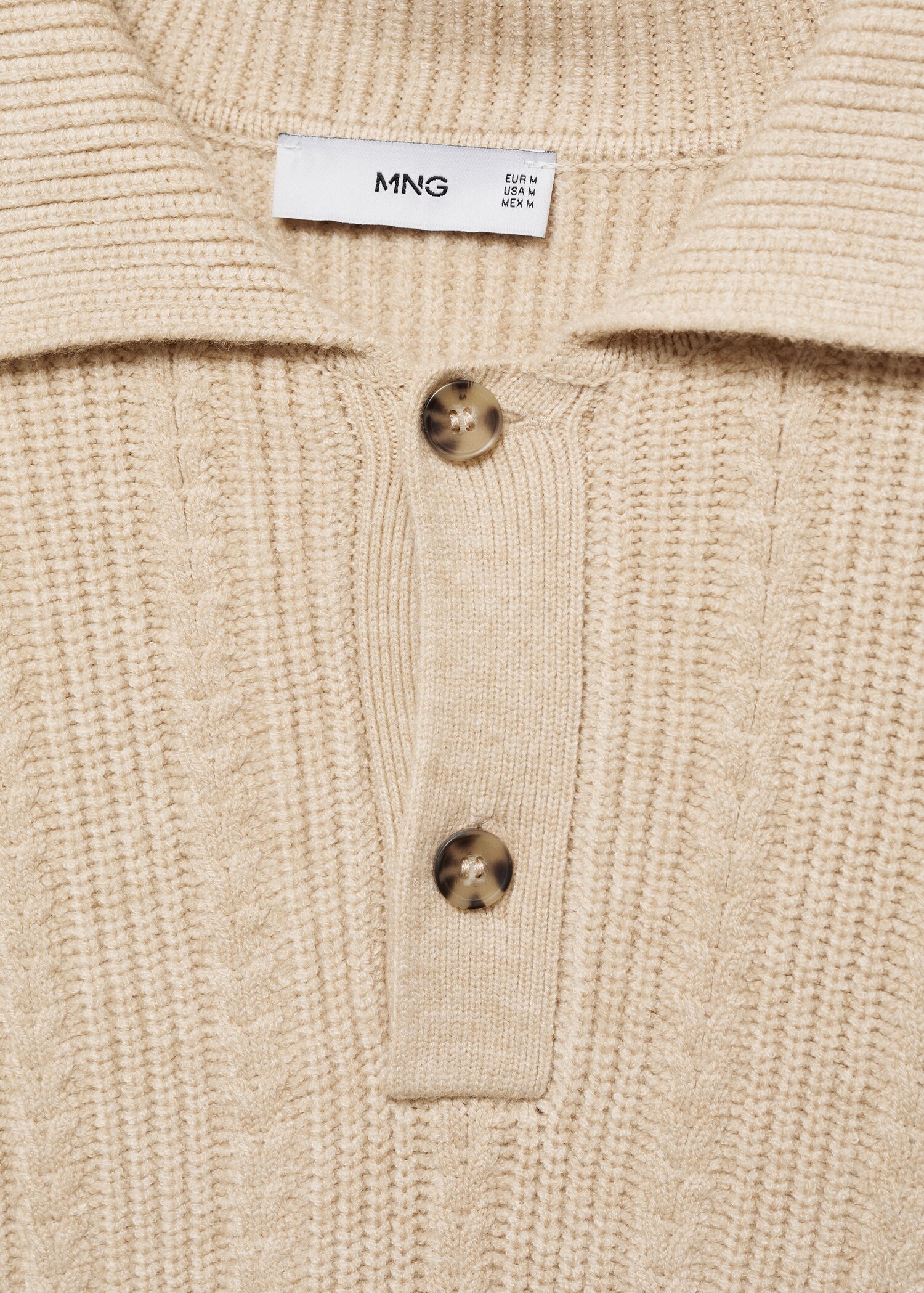 Knitted structured polo sweater - Details of the article 8