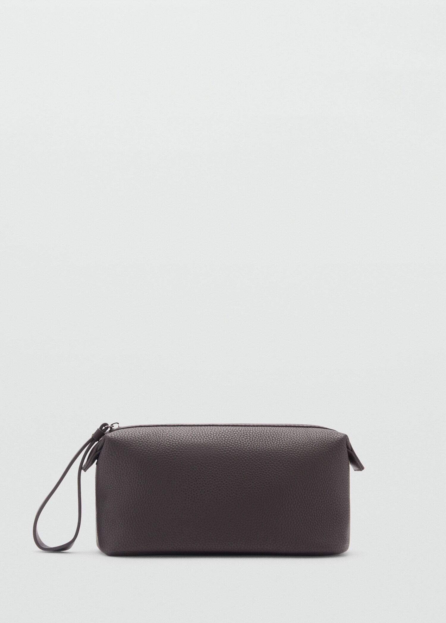 Contrast-strap pebbled cosmetic bag - Article without model