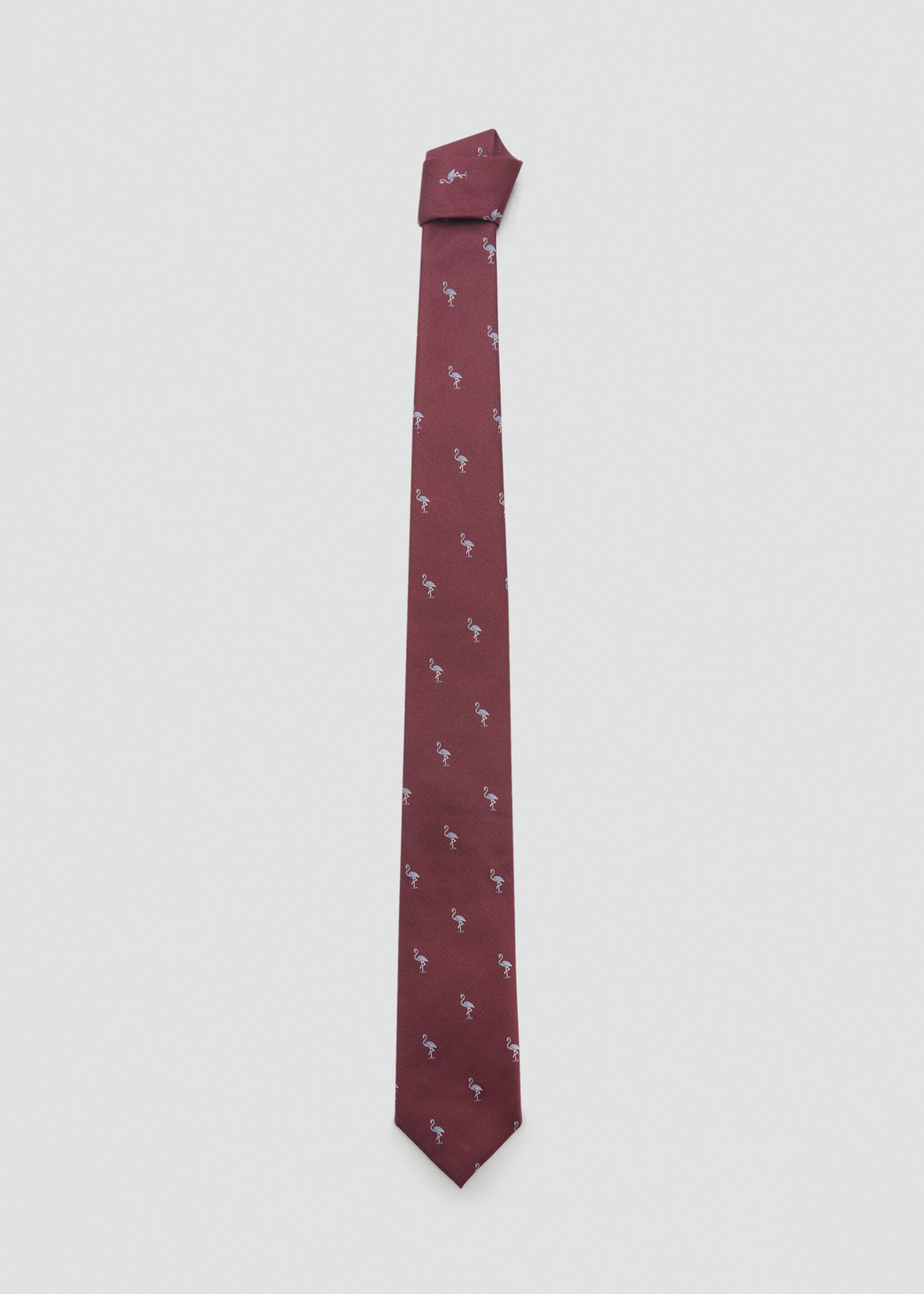Mulberry silk animal-print tie - Article without model, Burgundy. Ref: 87080605-00.