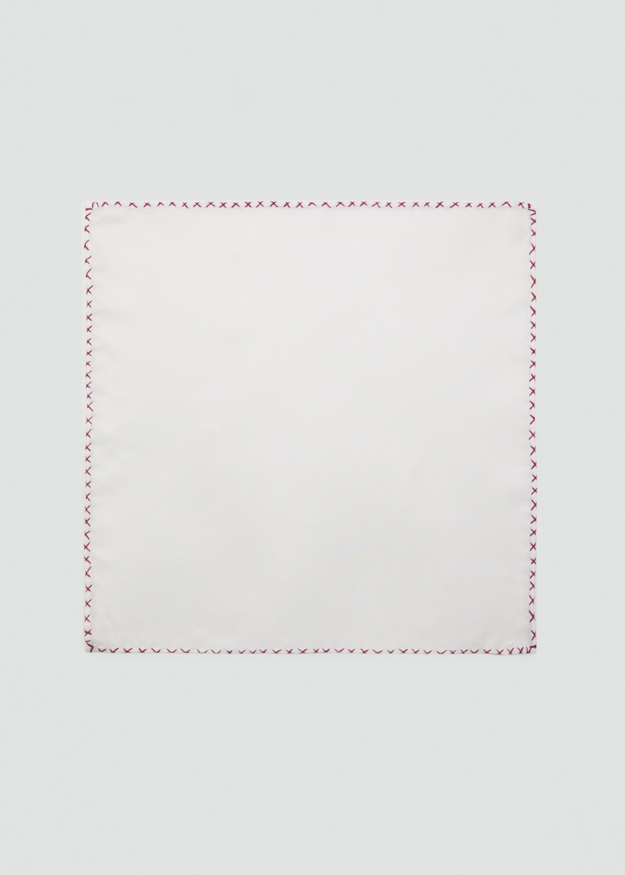 100% silk embroidered pocket handkerchief - Article without model, Burgundy. Ref: 87080606-00.