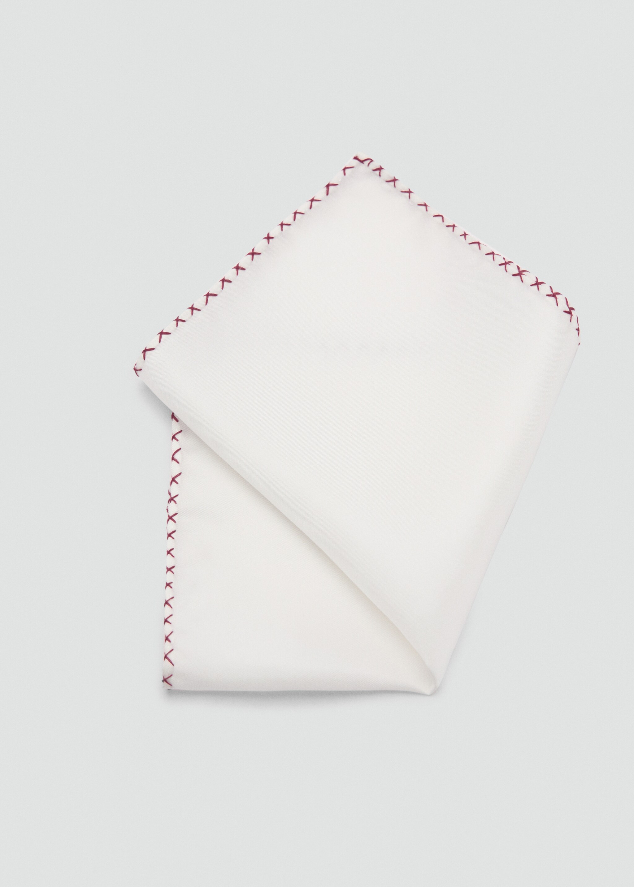 100% silk embroidered pocket handkerchief - Details of the article 1, Burgundy. Ref: 87080606-00.