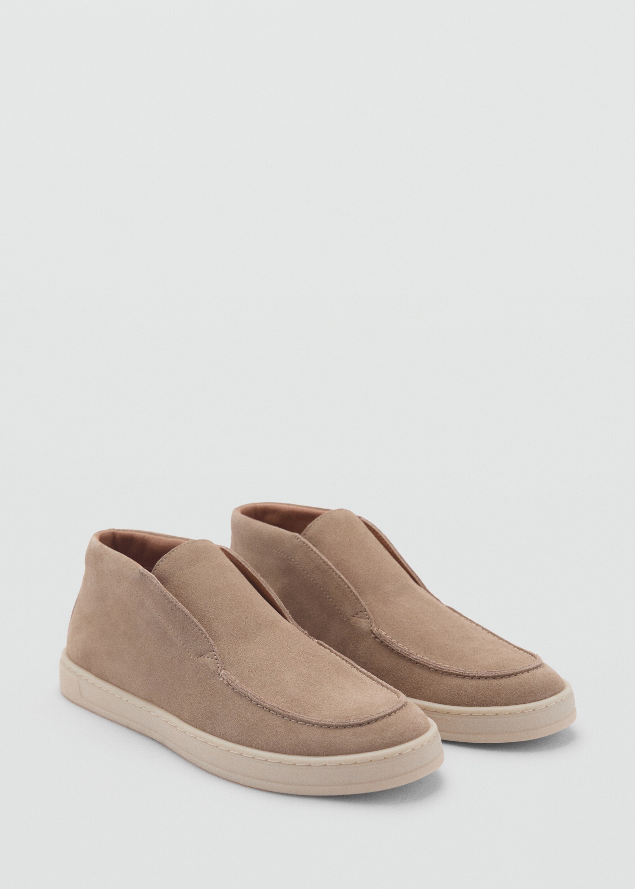 Casual suede leather ankle boots - Medium plane, Sand. Ref: 87080609-00.