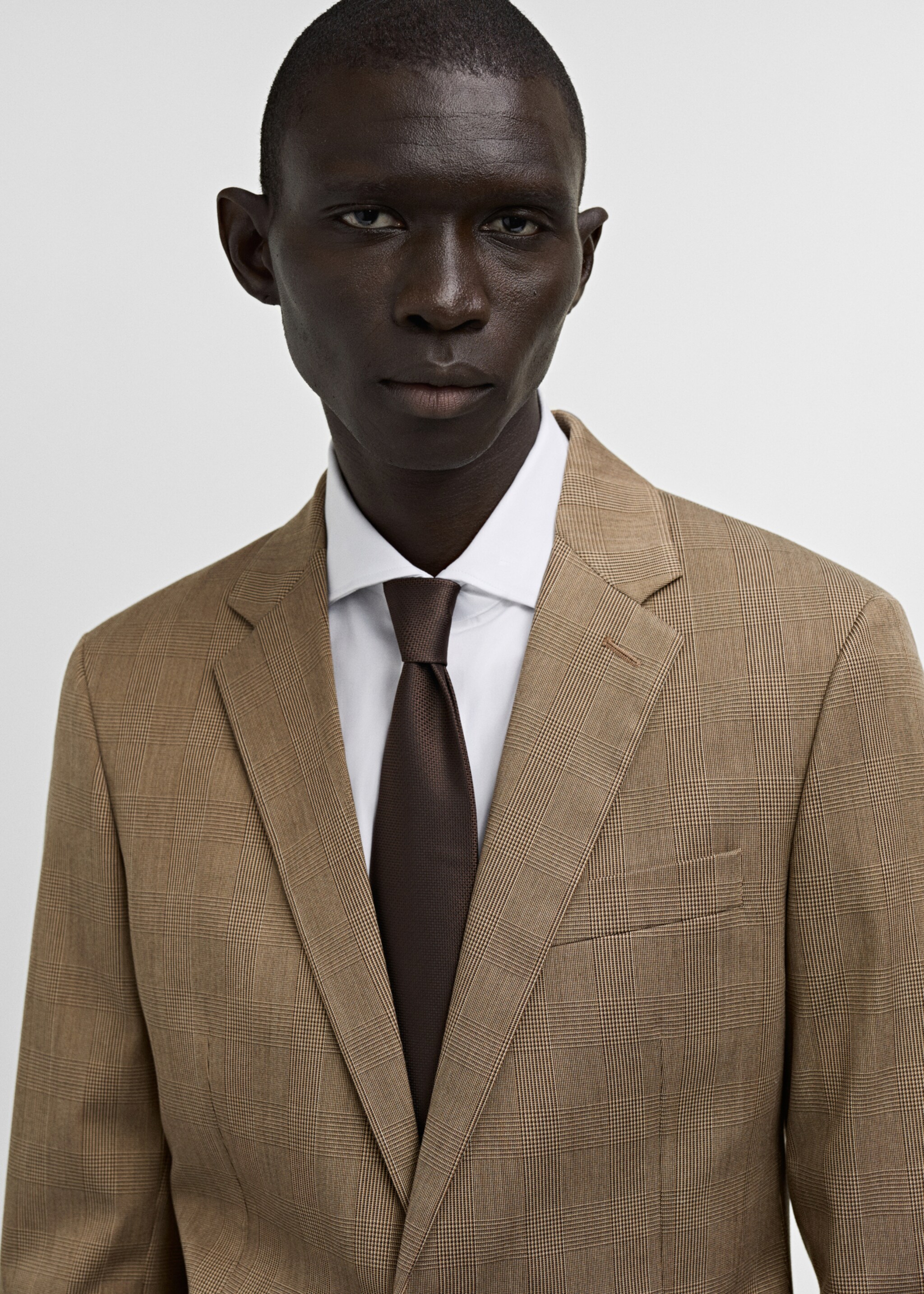 Americana traje Milán cuadro Gales - Detalle del artículo 1, Marrón medio. Ref: 87080612-00.