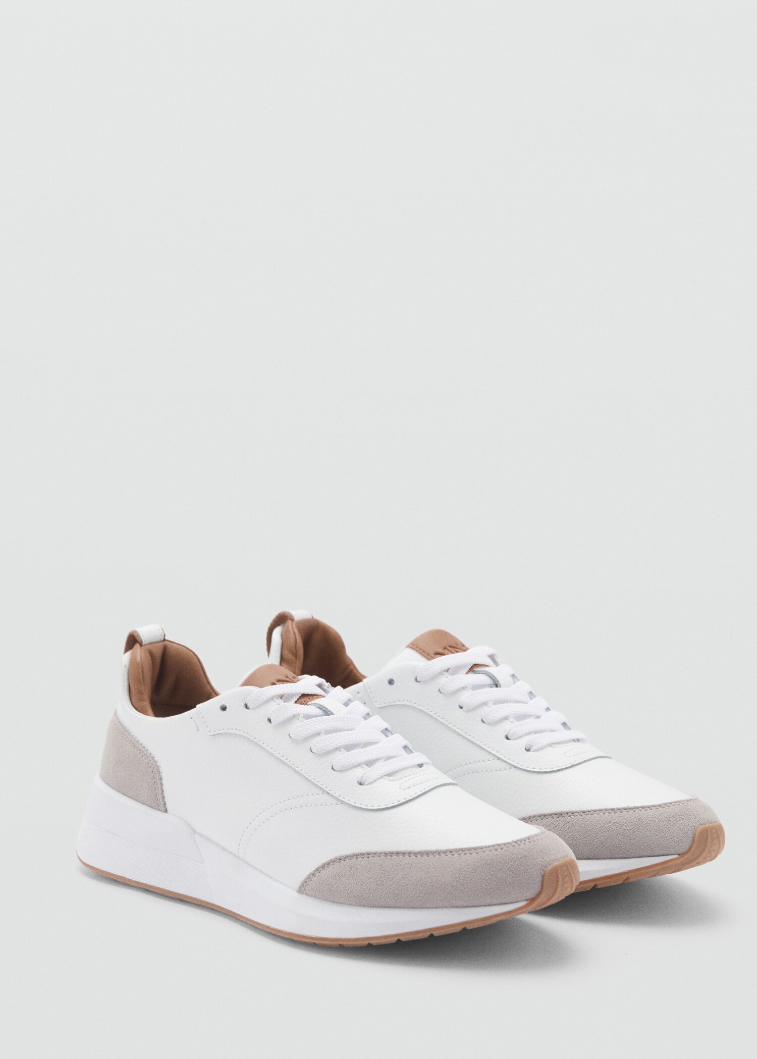 Leather mixed sneakers - Medium plane