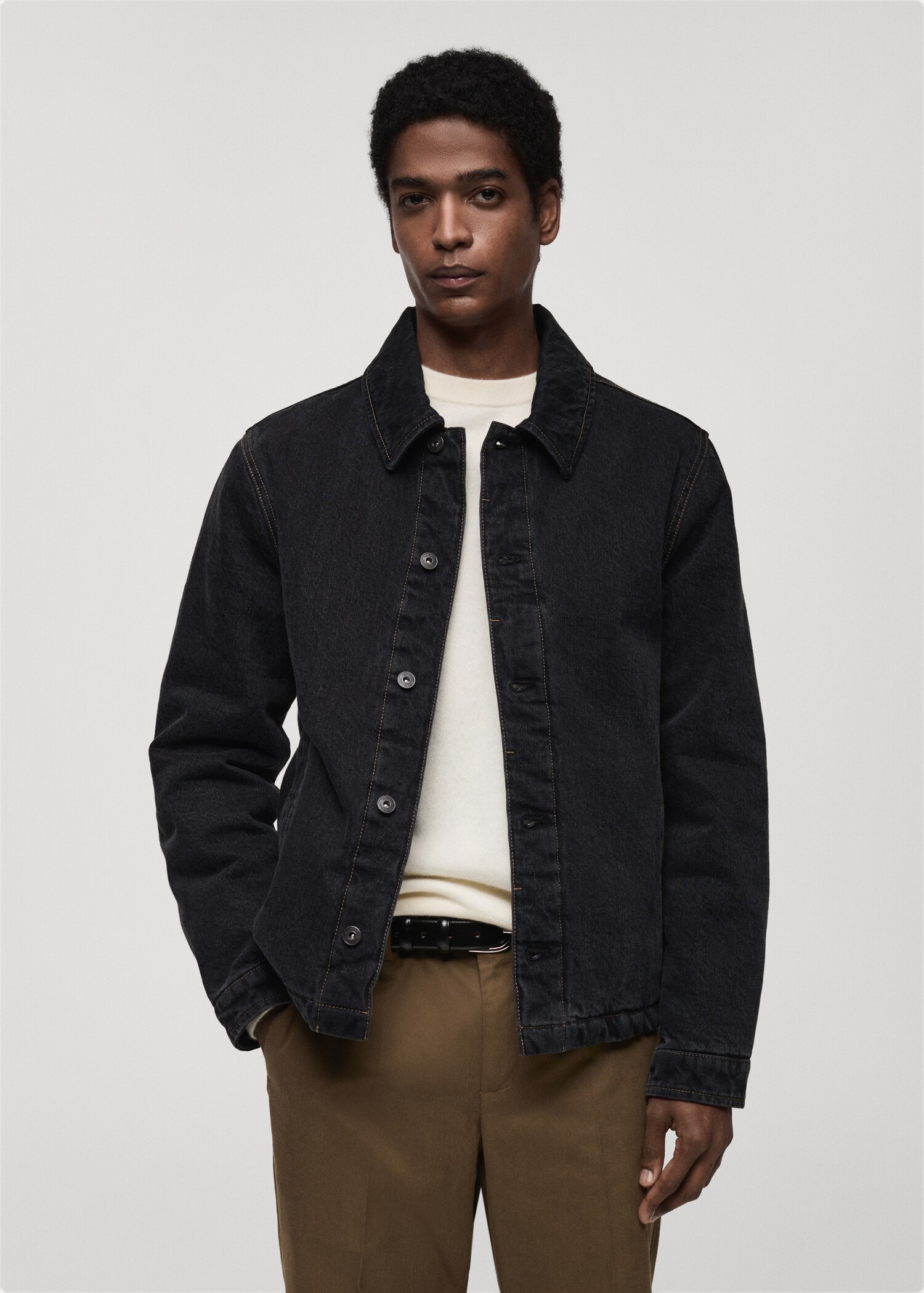 Caçadora denim rentat fosc - Pla mig