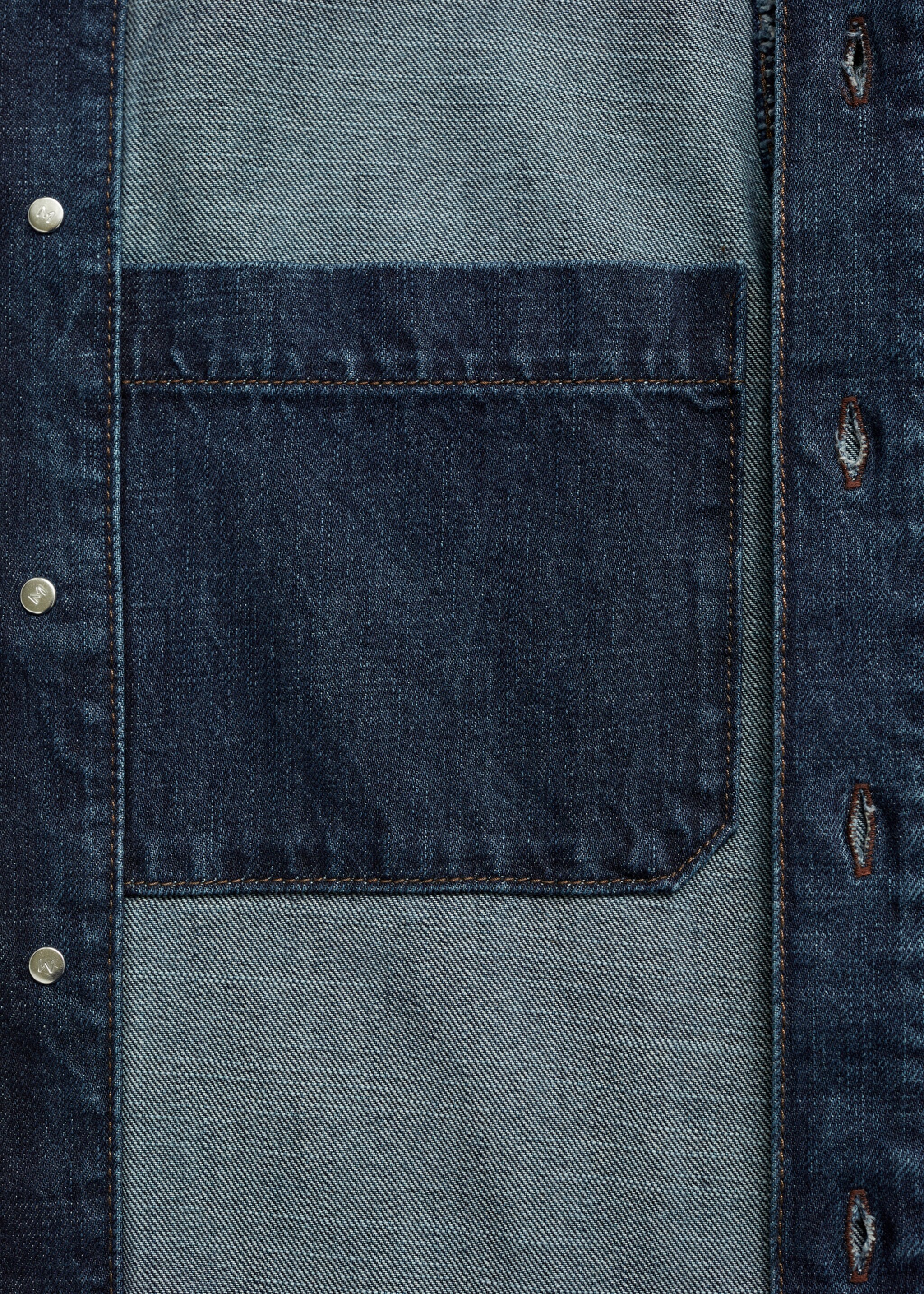 Regular-fit denim overshirt - Details of the article 0, Open Blue. Ref: 87080618-00.