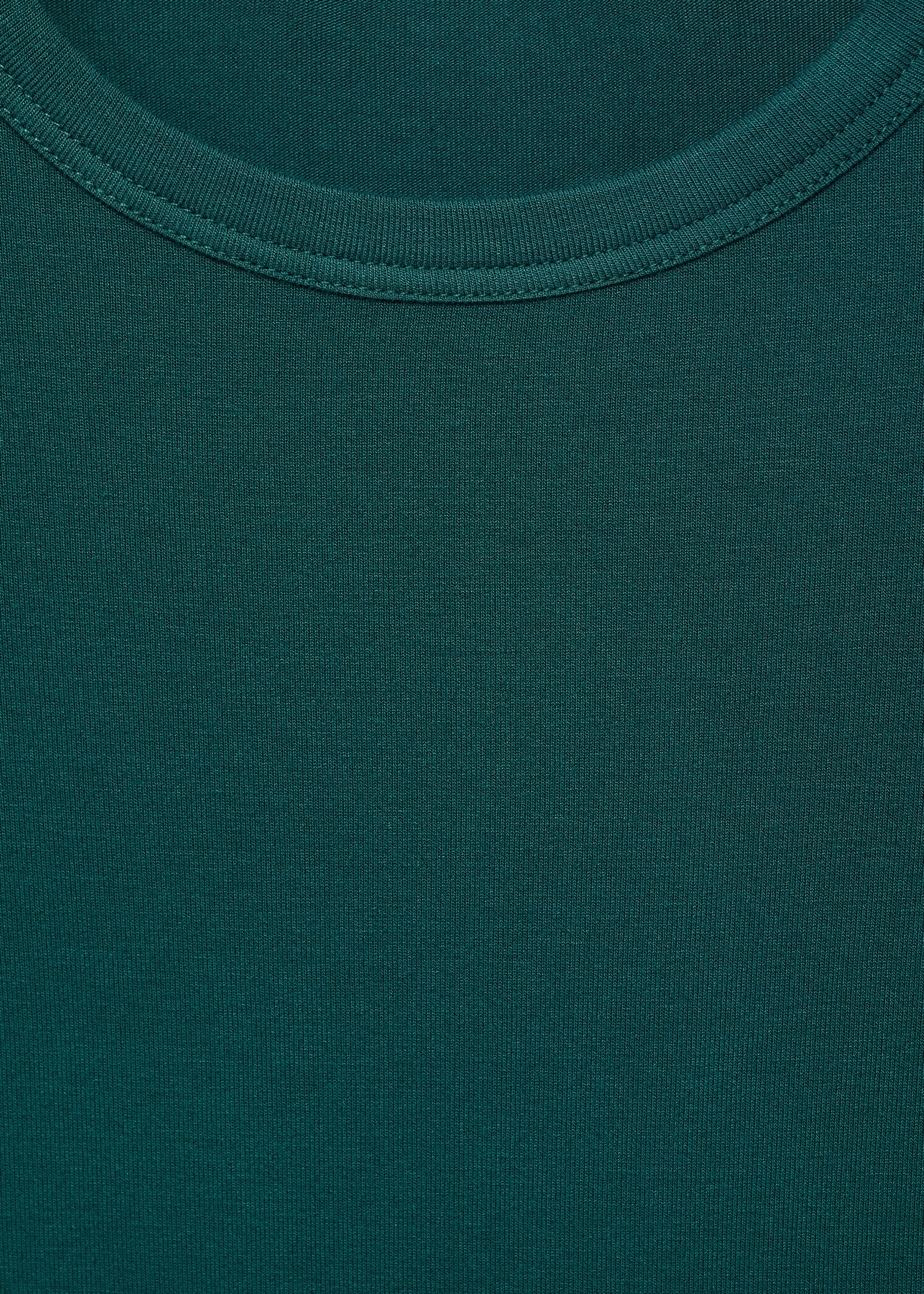Round-neck long-sleeved t-shirt - Details of the article 8, Dark Green. Ref: 87080619-00.