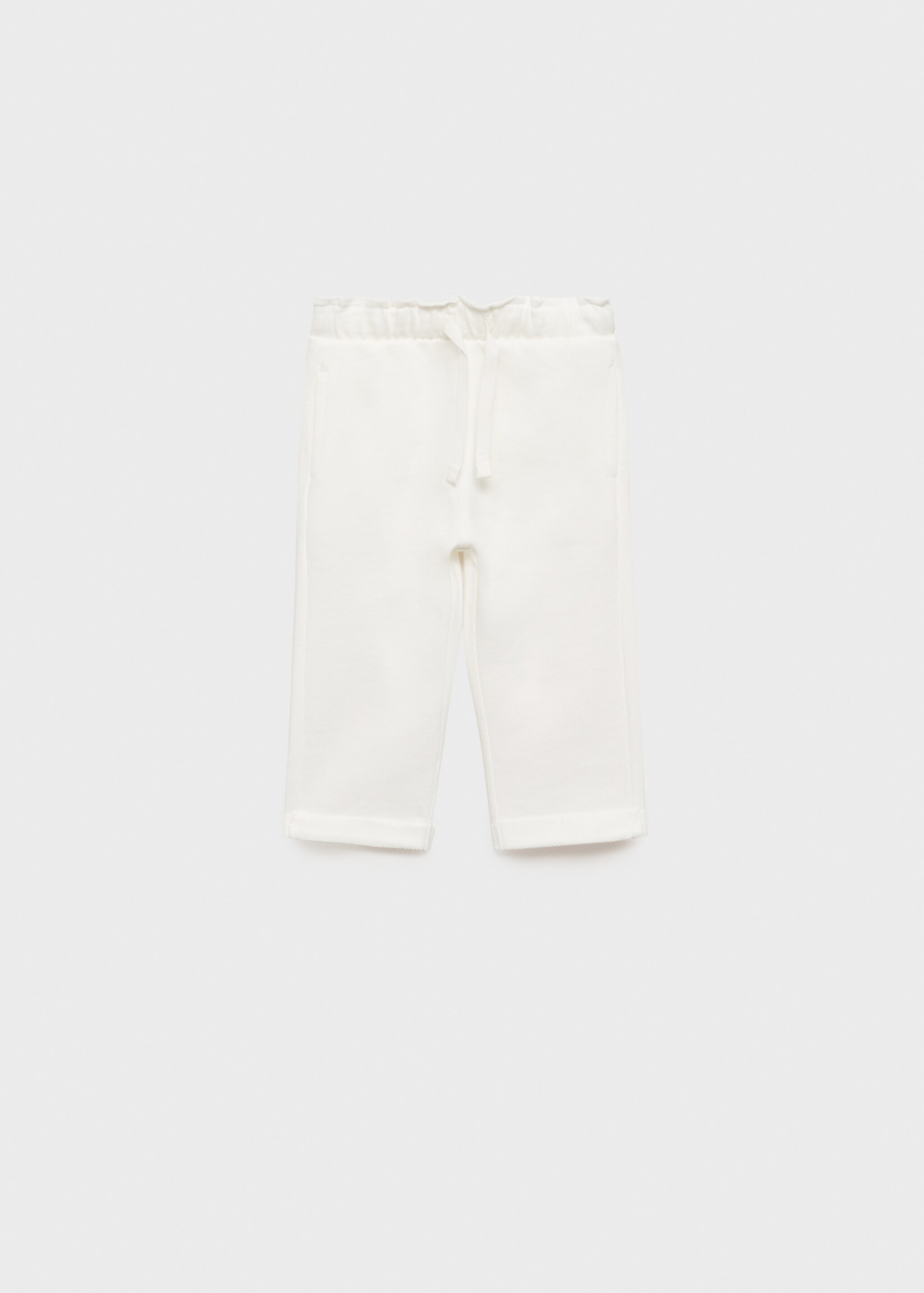 Pantalons cotó cintura elàstica - Article sense model, Blanc trencat. Ref: 87080620-00.