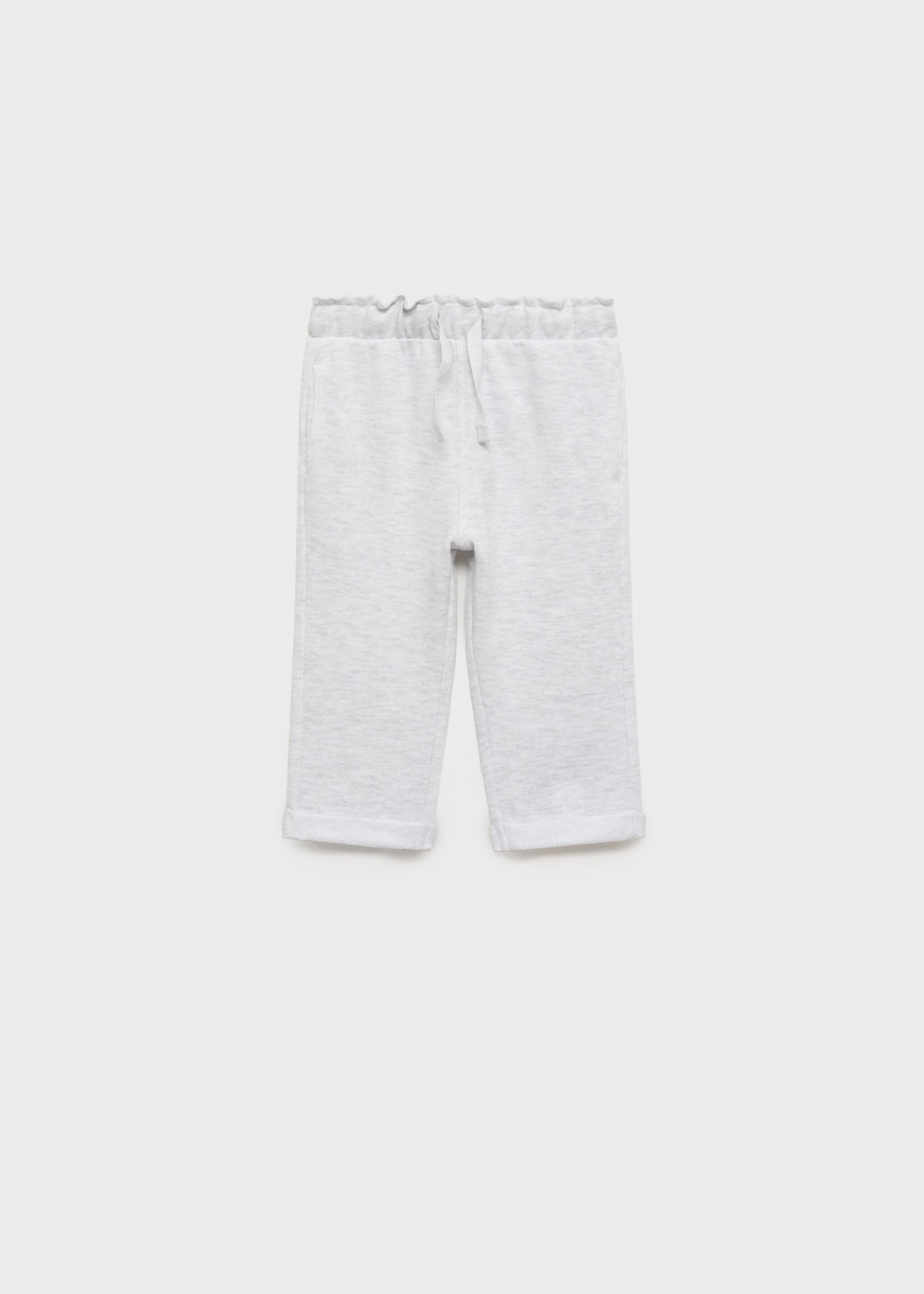 Pantalon coton taille élastique - Article sans modèle, Gris chiné clair. Ref: 87080620-00.