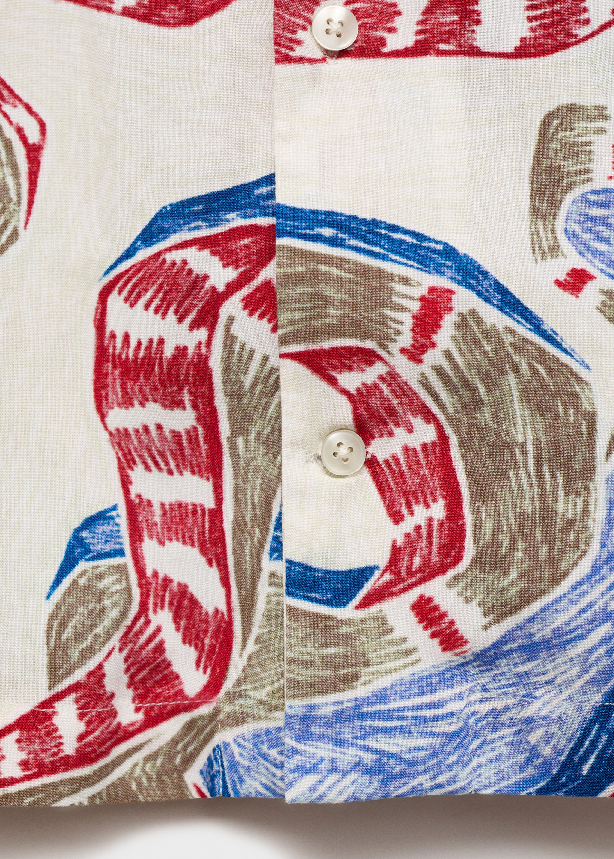 Regular-fit printed shirt - Details of the article 0, Red. Ref: 87080621-00.