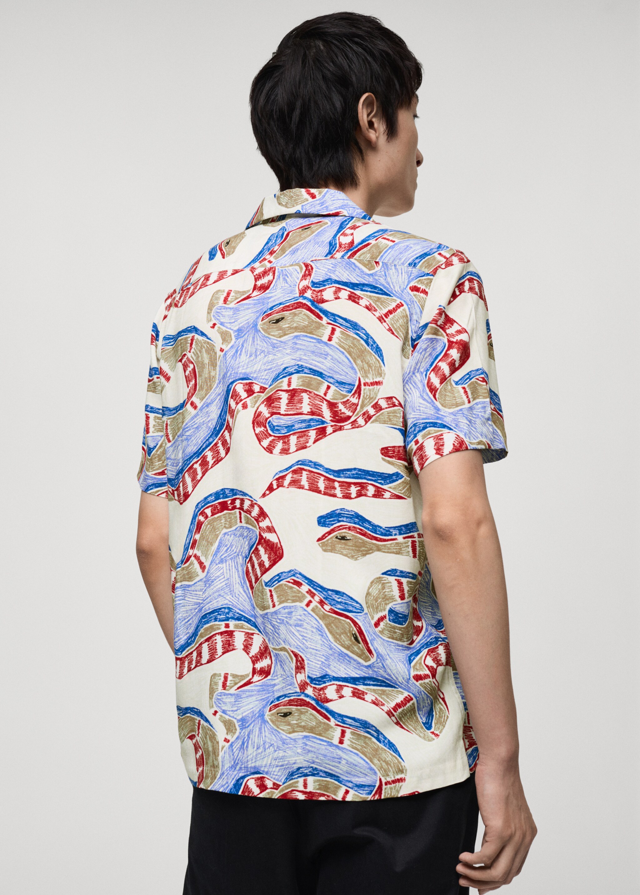Regular-fit printed shirt - Reverse of the article, Red. Ref: 87080621-00.