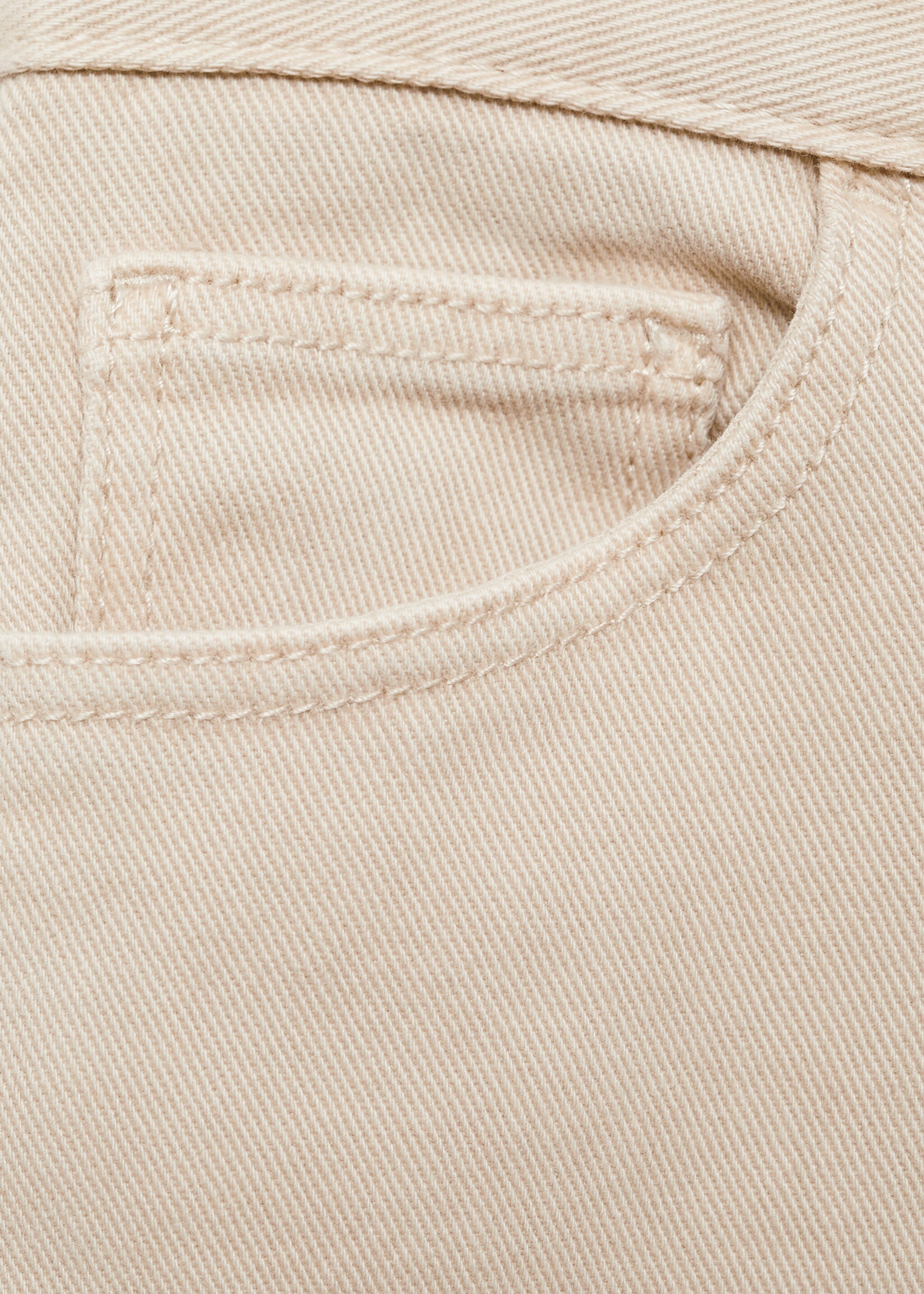 Straight cotton jeans - Details of the article 0, Beige. Ref: 87080622-00.
