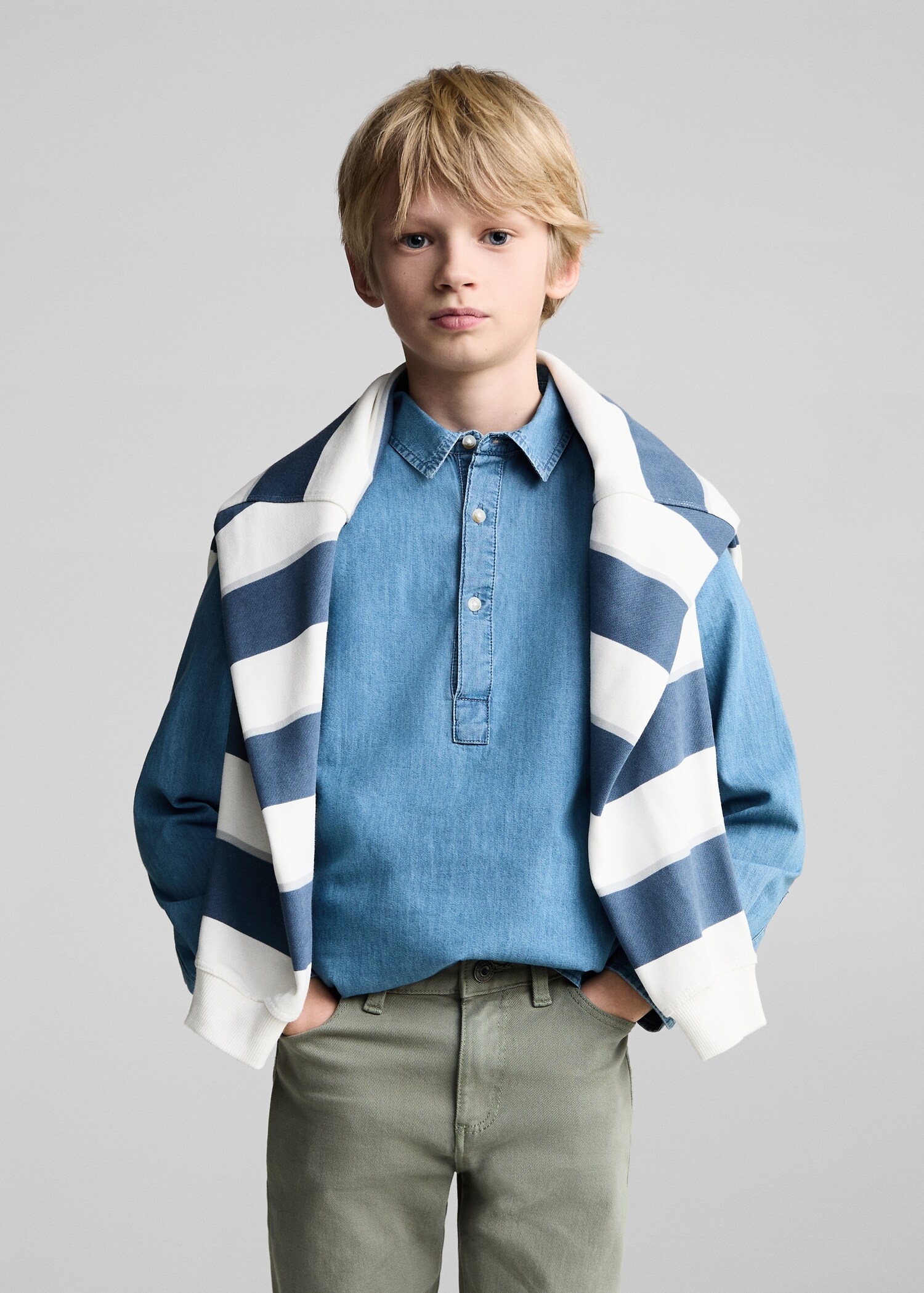 Straight cotton jeans - Medium plane