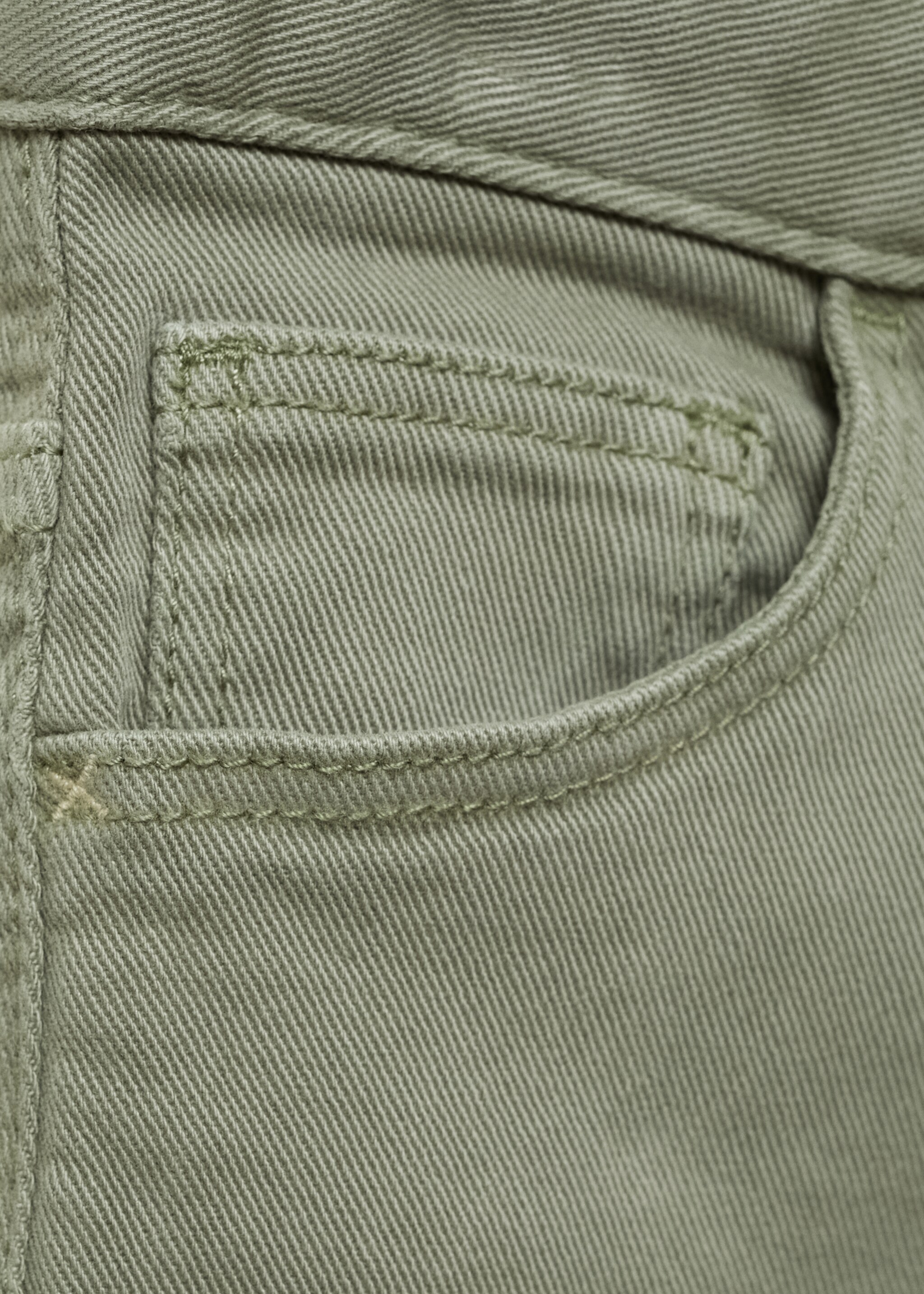 Straight cotton jeans - Details of the article 8, Khaki. Ref: 87080622-00.