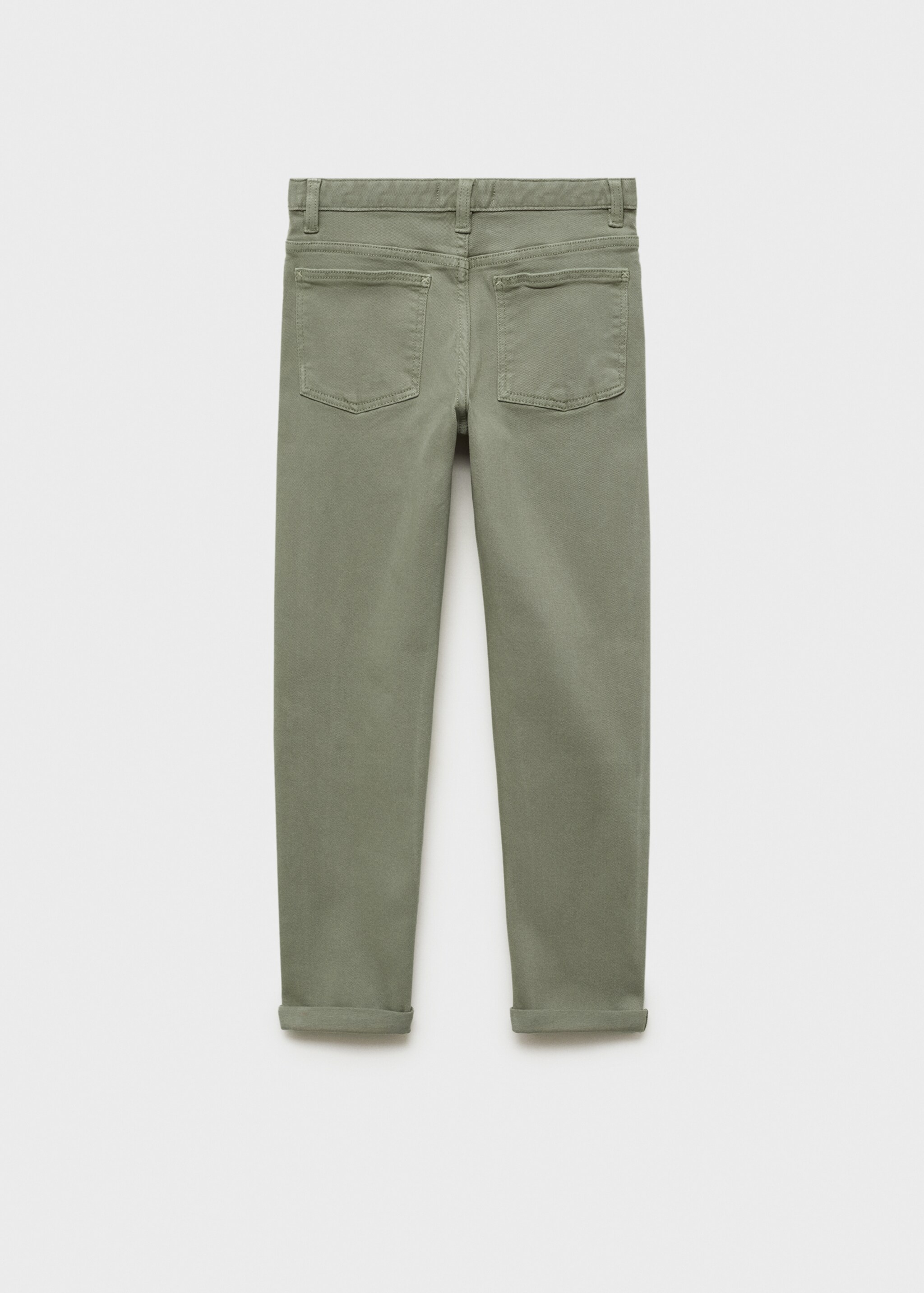 Straight cotton jeans - Reverse of the article, Khaki. Ref: 87080622-00.