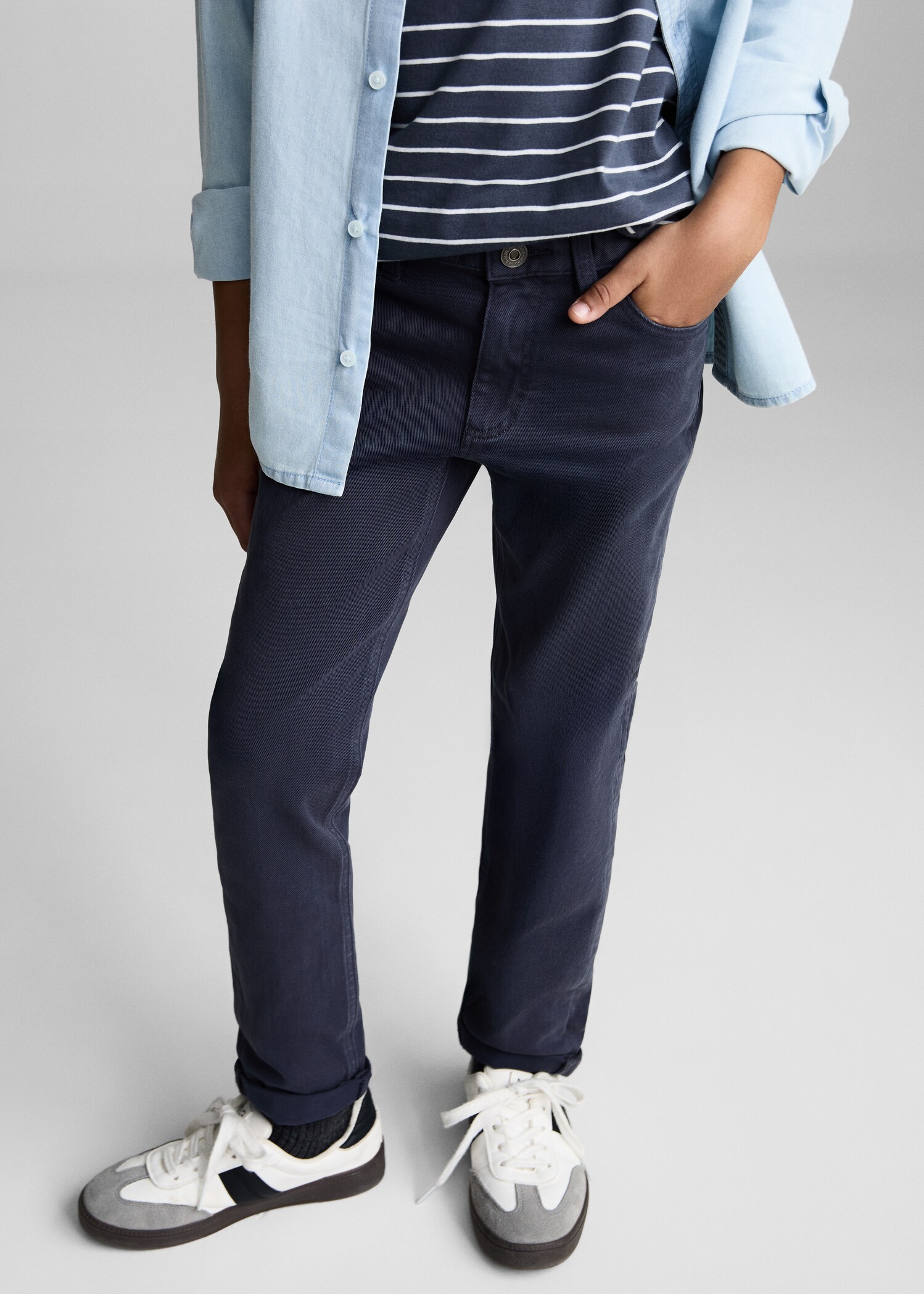 Straight cotton jeans - Medium plane