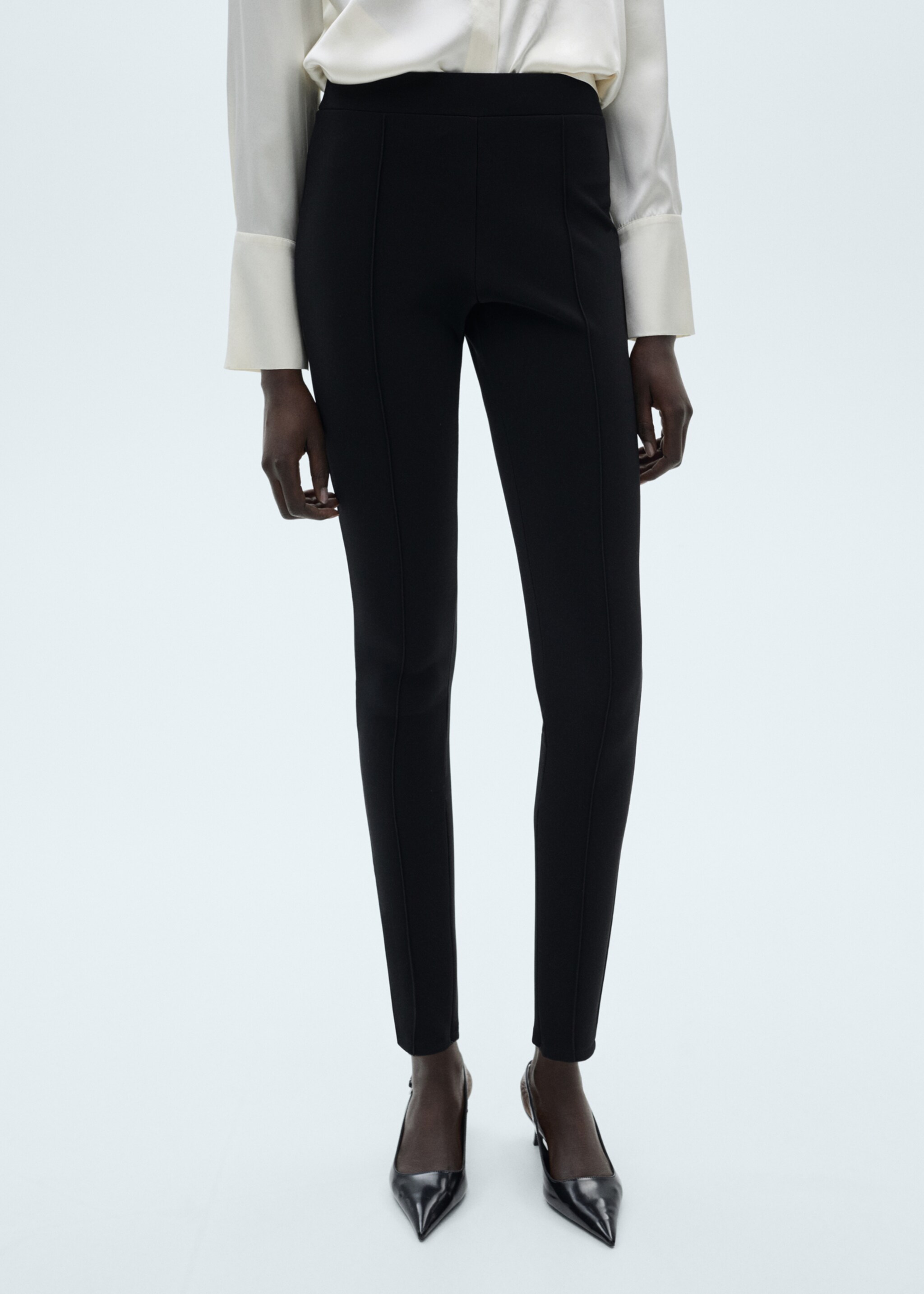 Leggings with seam detail - Medium plane, Black. Ref: 87080624-00.