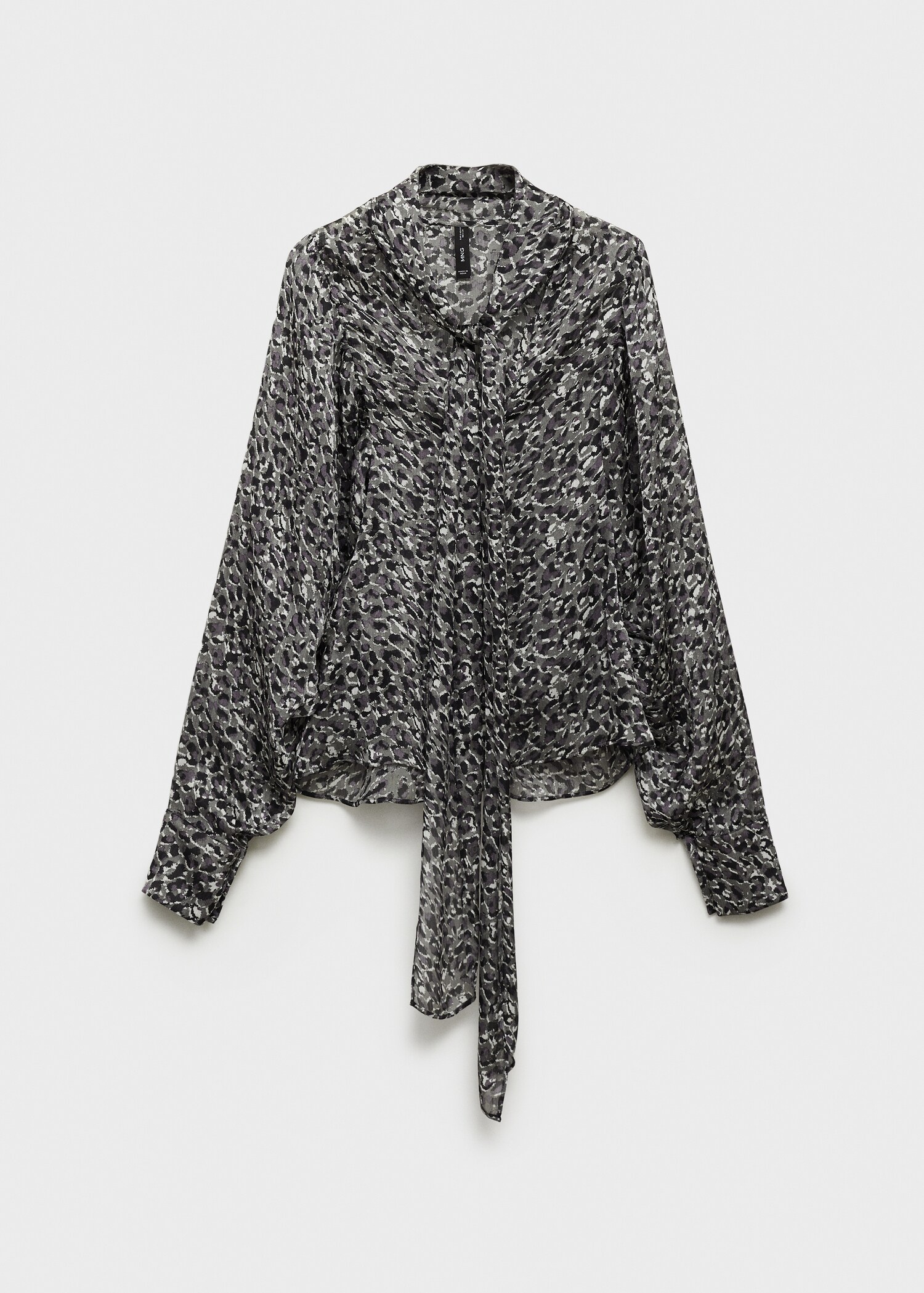 Animal-print blouse with bow neck - Article without model