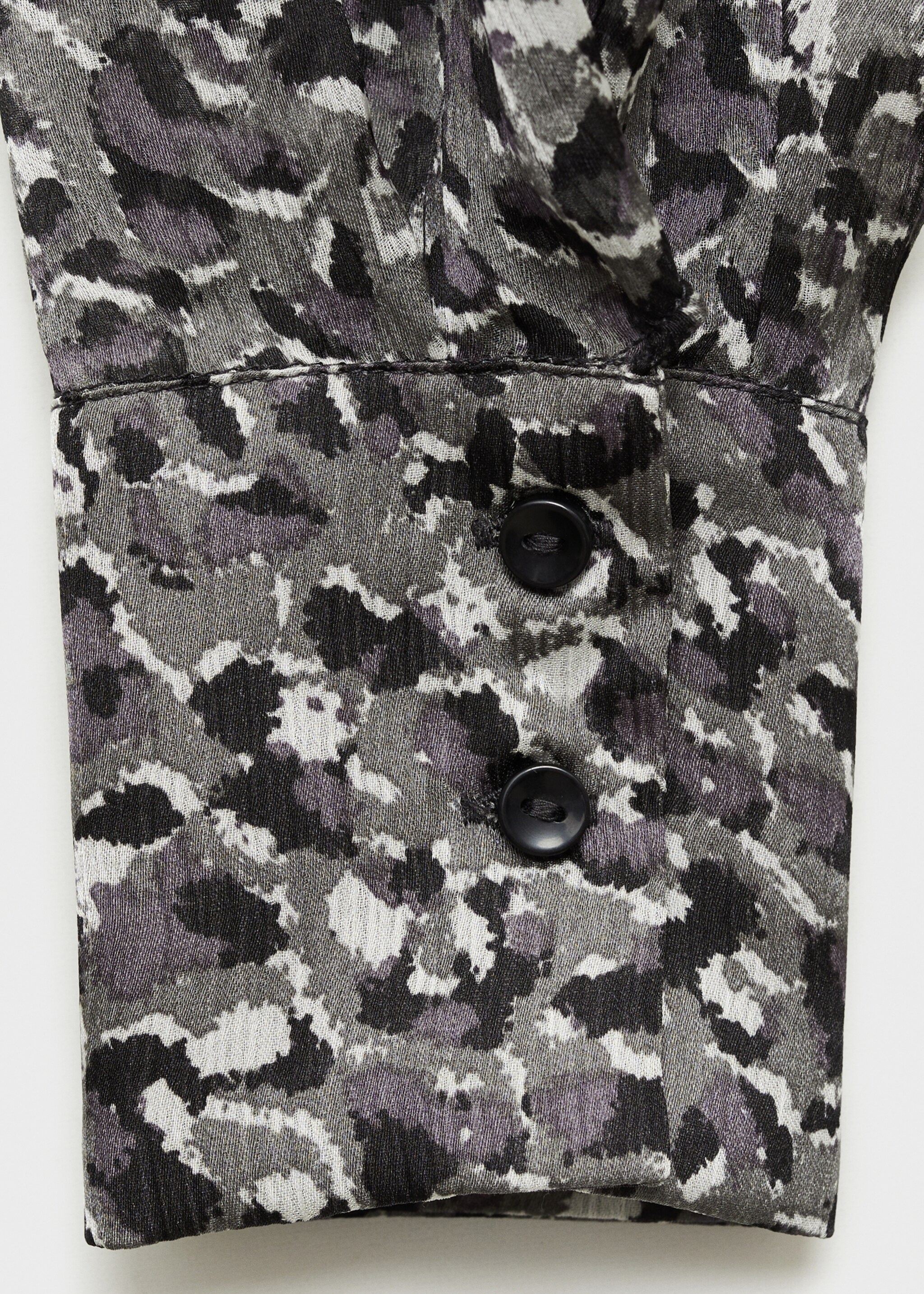 Blusa animal print fiocco collo - Dettaglio dell'articolo 0, Nero. Ref: 87080628-00.