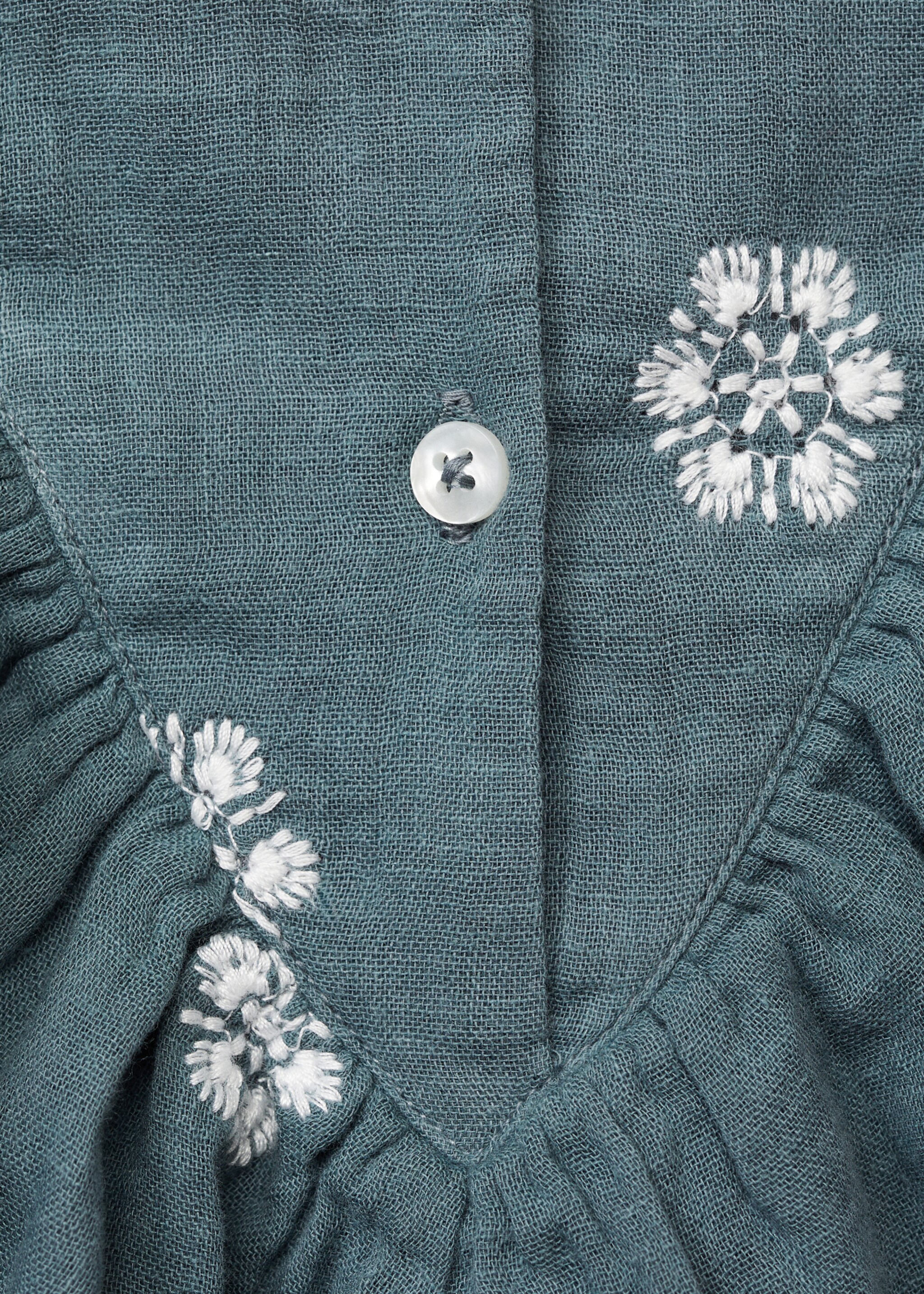 Mönstrad blus med volanger - Detaljer om artikeln 8, Grön. Ref: 87080635-00.