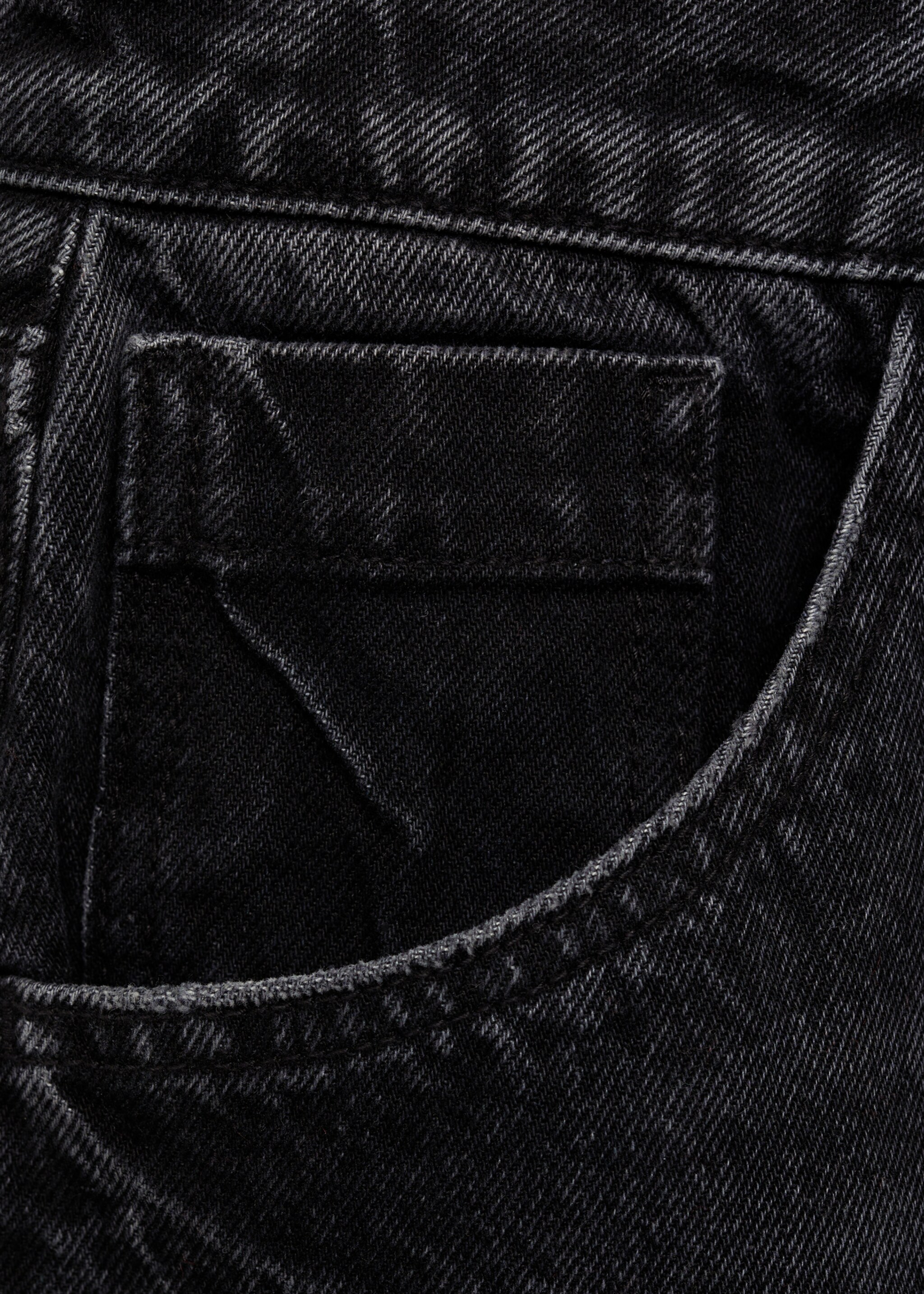 Midi denim skirt - Details of the article 0, Black denim. Ref: 87080636-00.