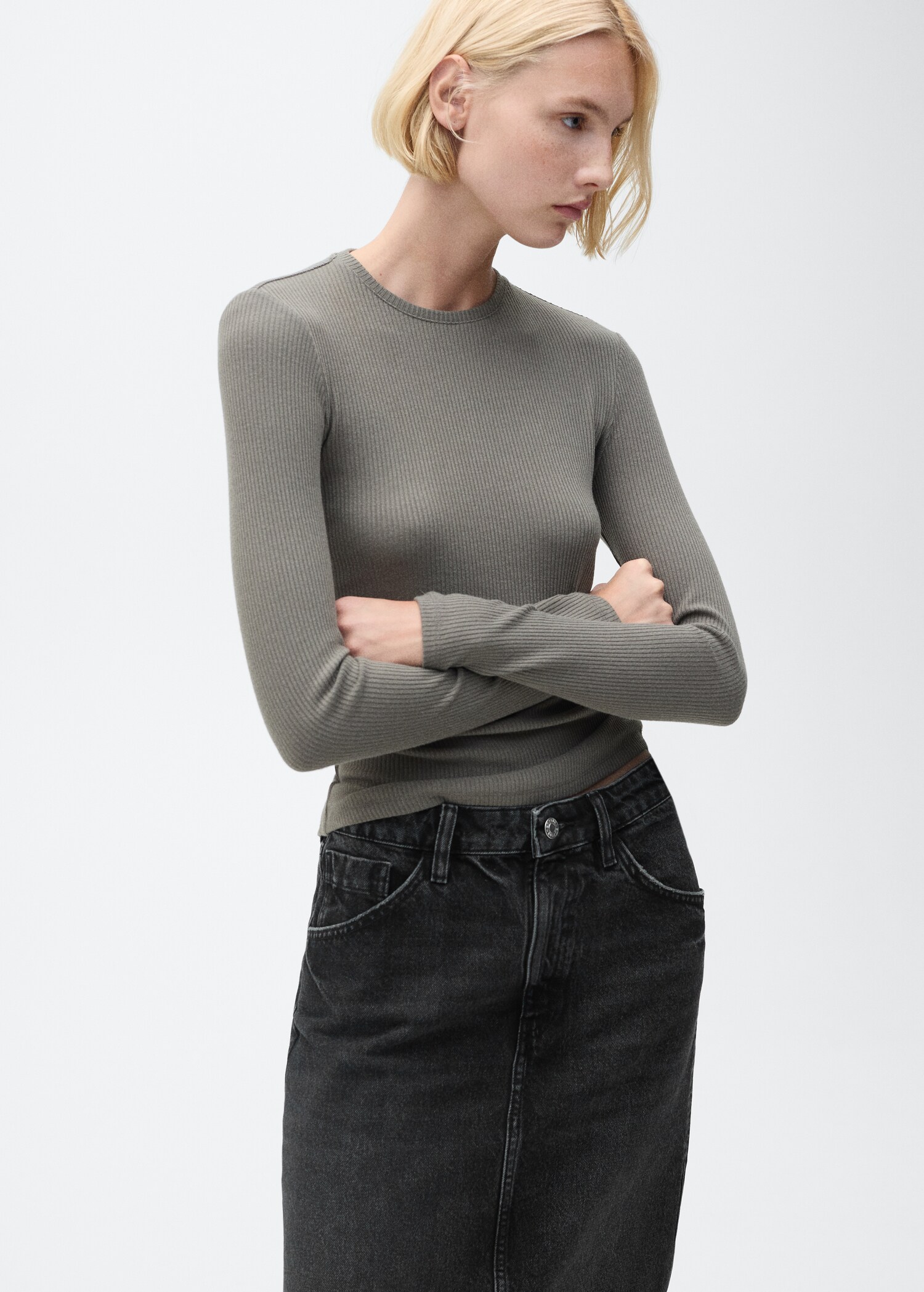 Midi denim skirt - Details of the article 1