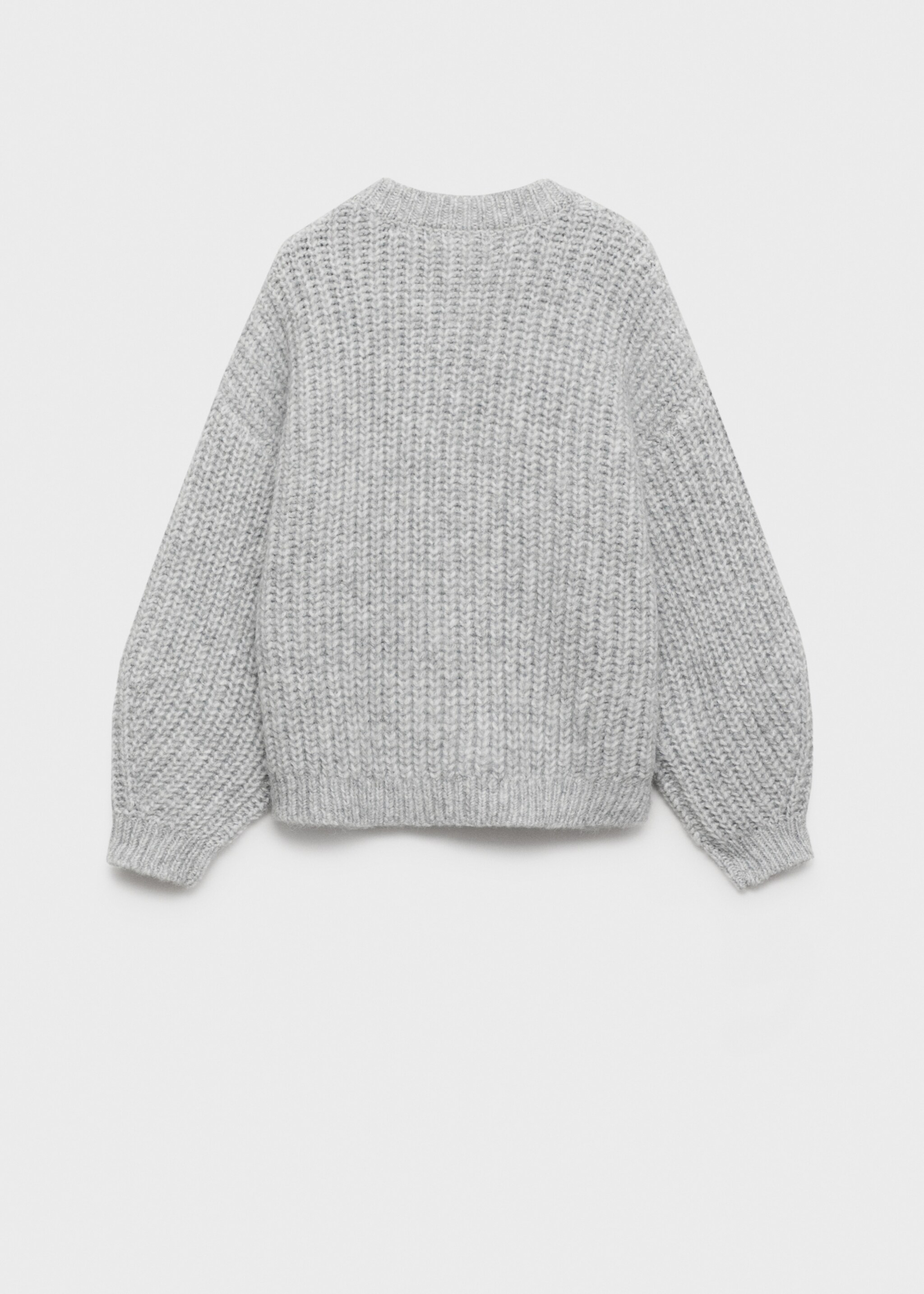 Ribbed knitted cardigan with buttons - Reverse of the article, Medium Heather Grey. Ref: 87080638-00.