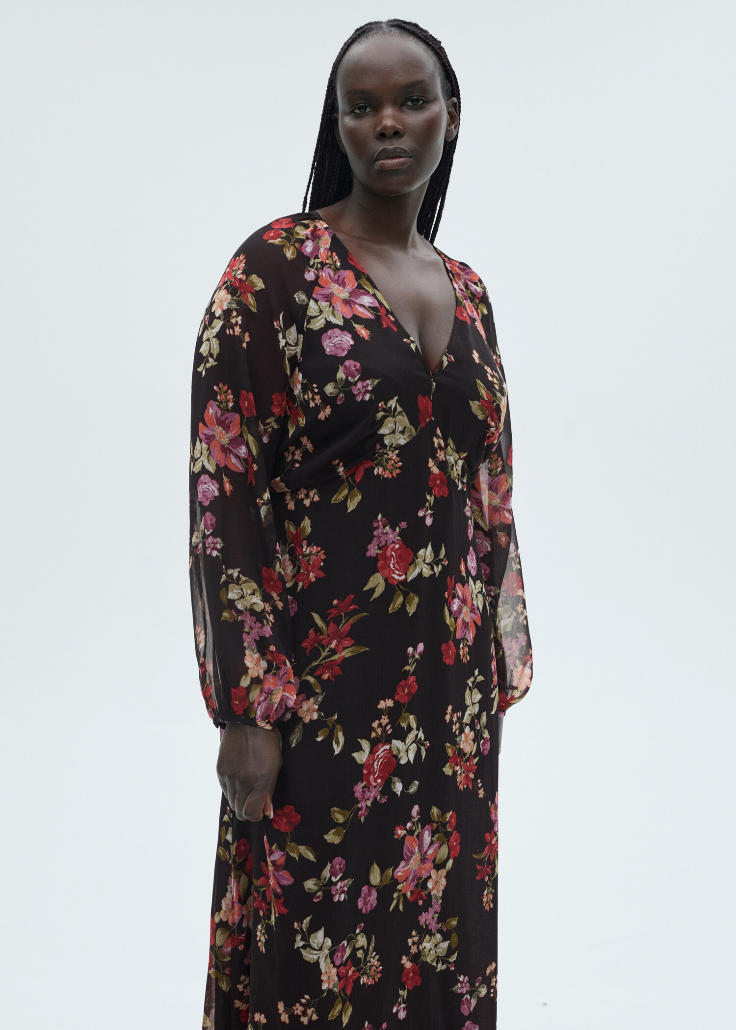 Floral puff-sleeve dress - Details of the article 5