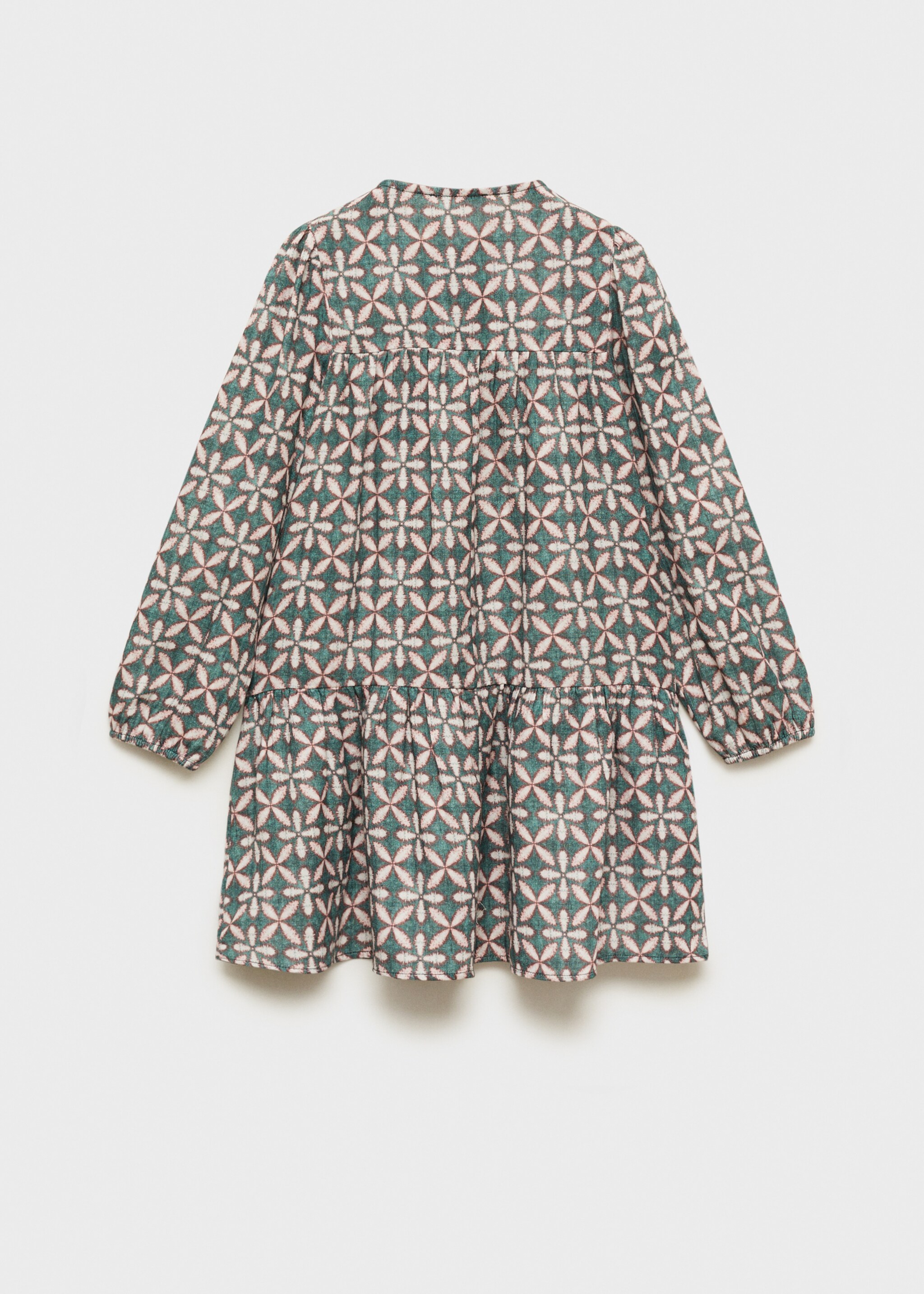 Ruffled printed dress - Reverse of the article, Green. Ref: 87080643-00.