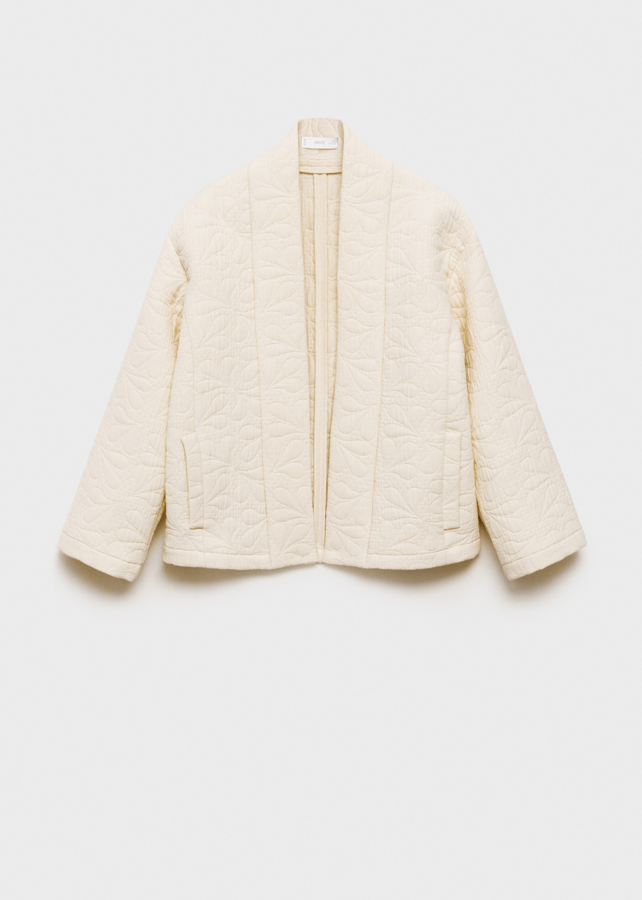 Textured embroidered jacket - Article without model, Ecru. Ref: 87080646-00.