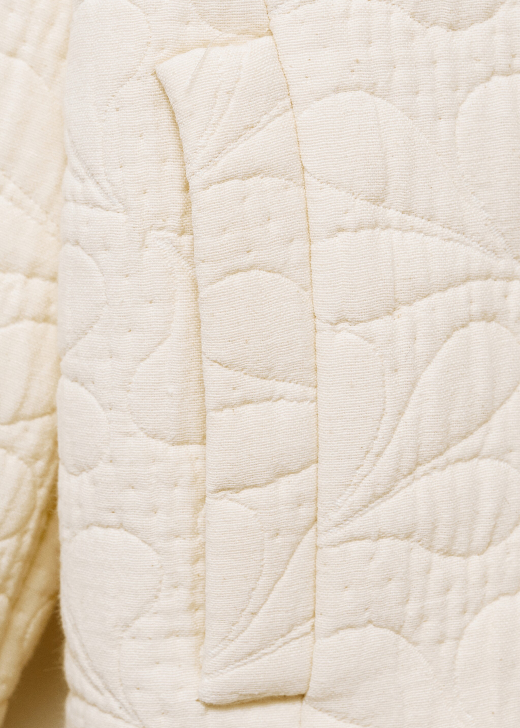 Textured embroidered jacket - Details of the article 8, Ecru. Ref: 87080646-00.