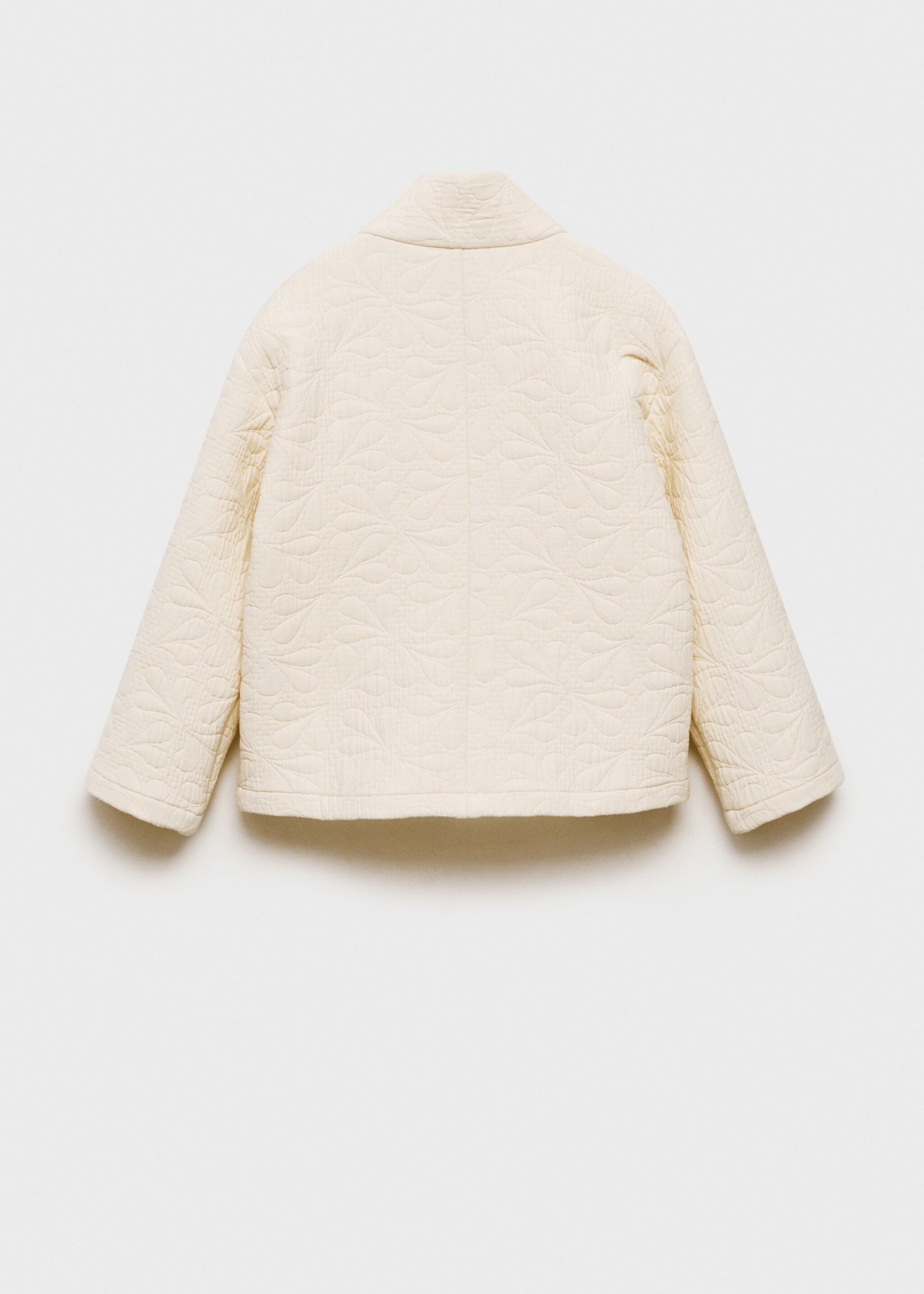 Textured embroidered jacket - Reverse of the article, Ecru. Ref: 87080646-00.