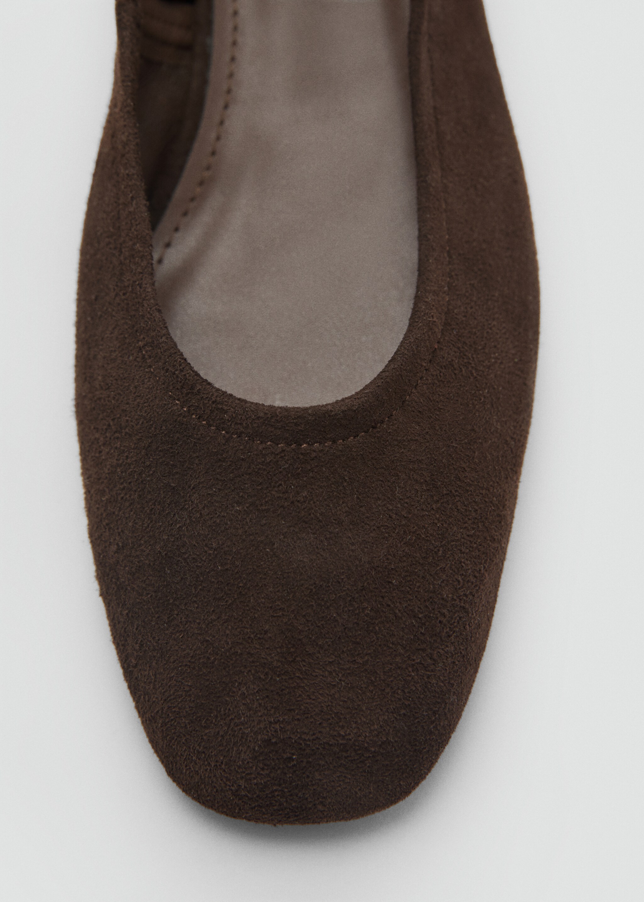 Suede heeled shoes - Details of the article 2, Chocolate. Ref: 87080654-00.