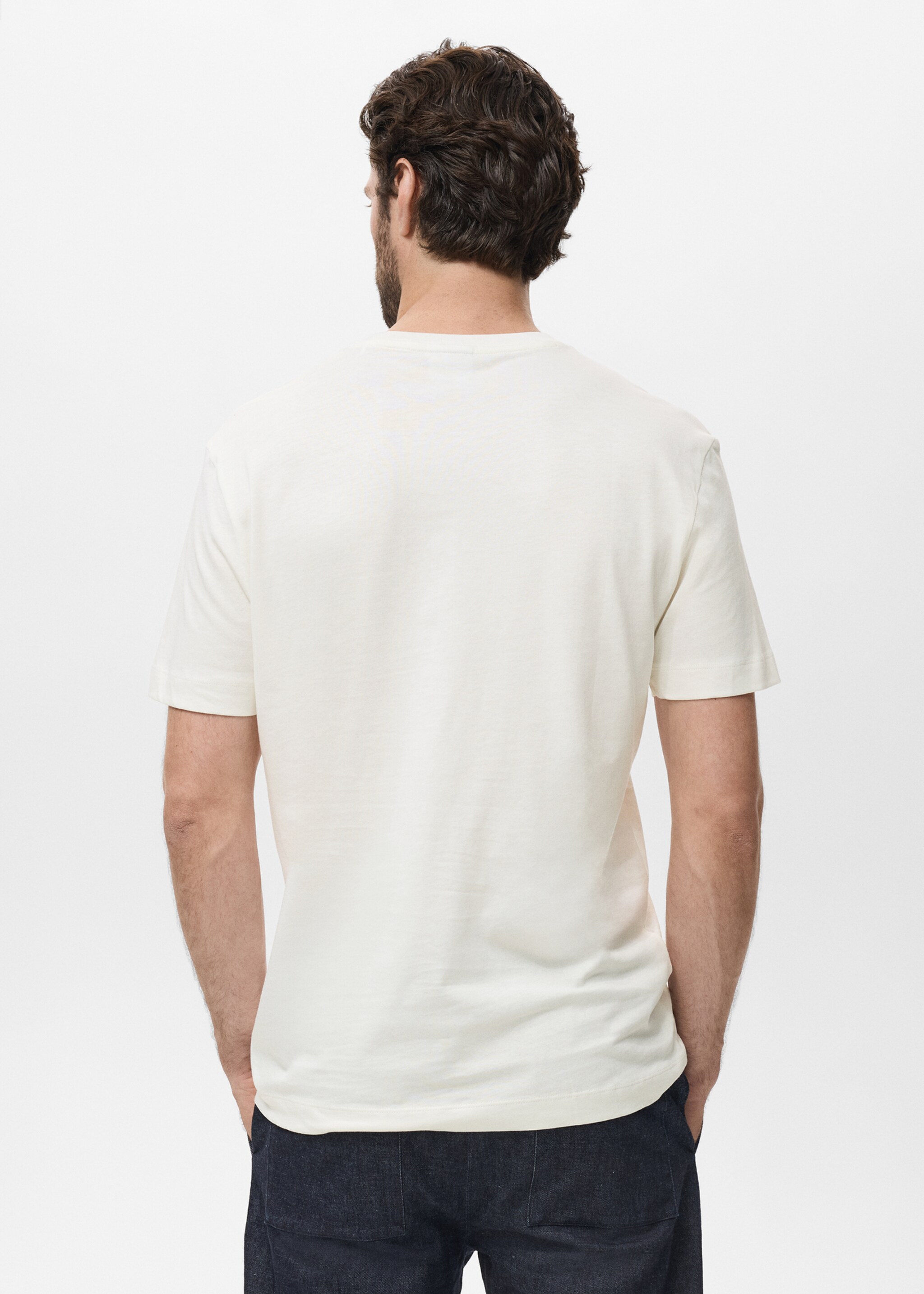 Tričko ze 100% bavlny - Zadní strana zboží, Bílá. Ref: 87080655-00.