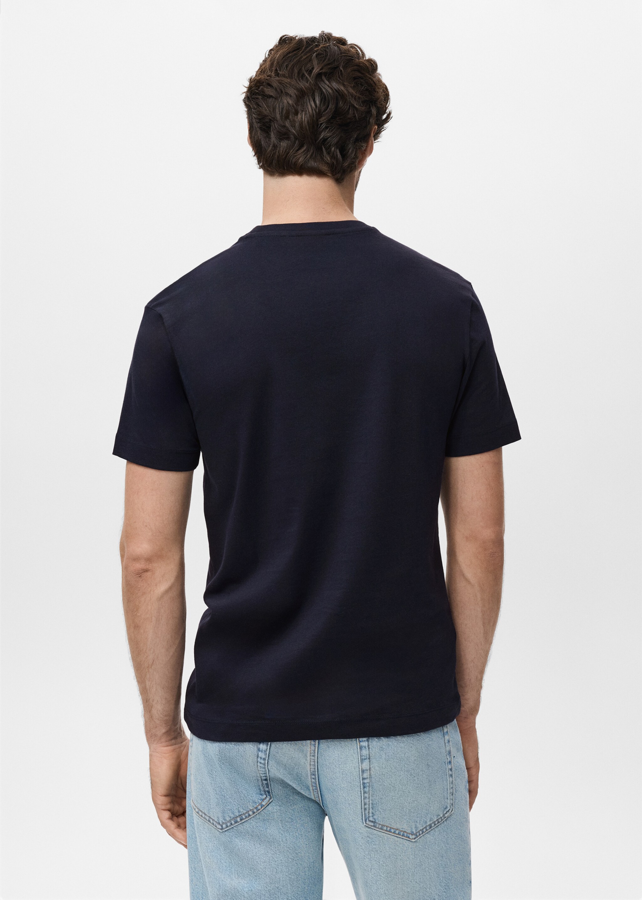 100% cotton t-shirt - Reverse of the article, Dark Navy. Ref: 87080655-00.