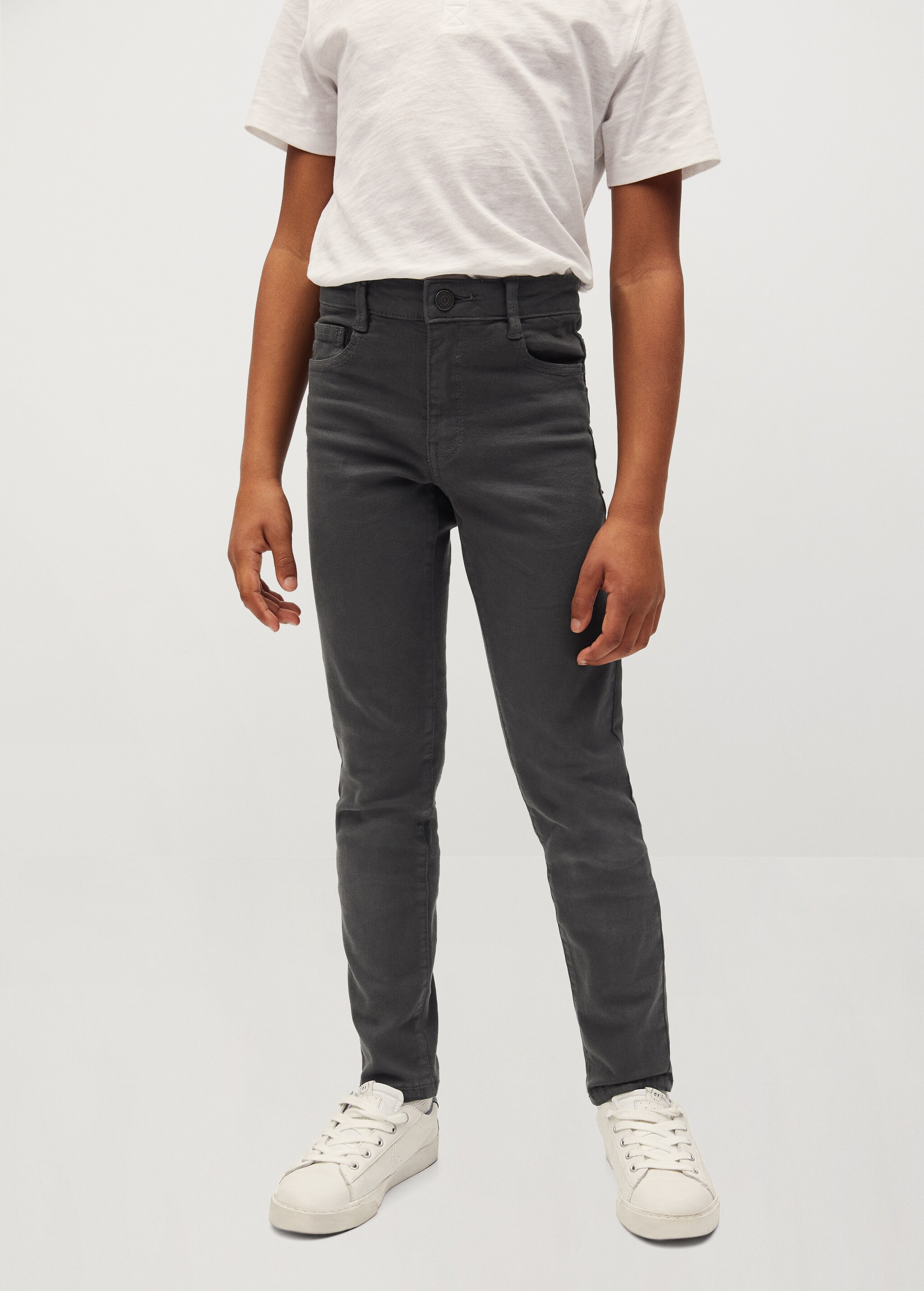 Bavlněné kalhoty slim fit - Náhled ve středové rovině