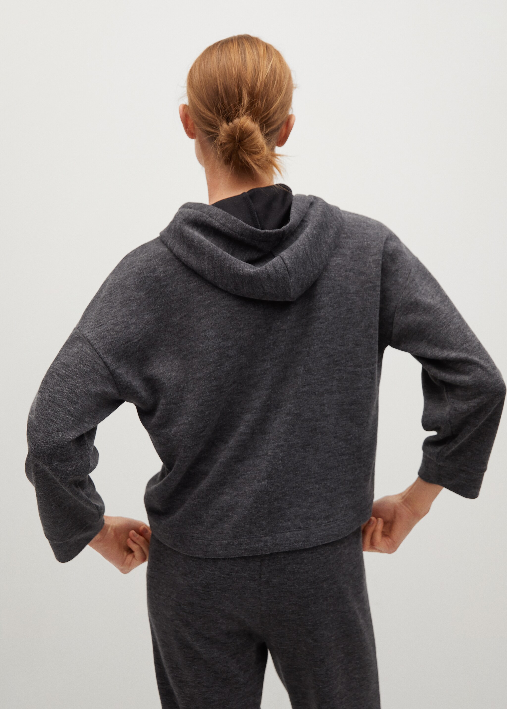 Sudadera oversize jaspeada  - Reverso del artículo