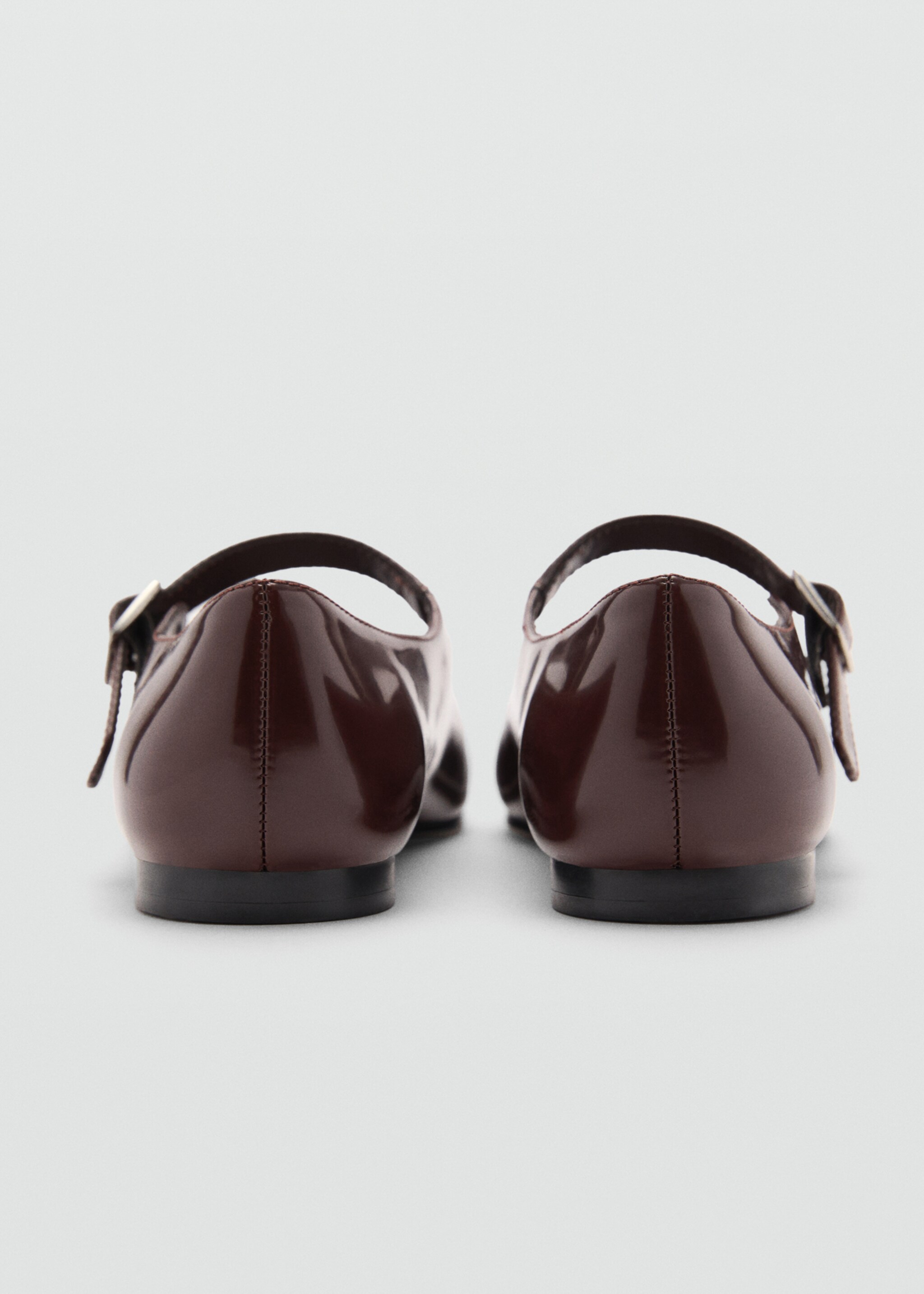Patent leather-effect ballet flats - Details of the article 1, Burgundy. Ref: 87081048-00.
