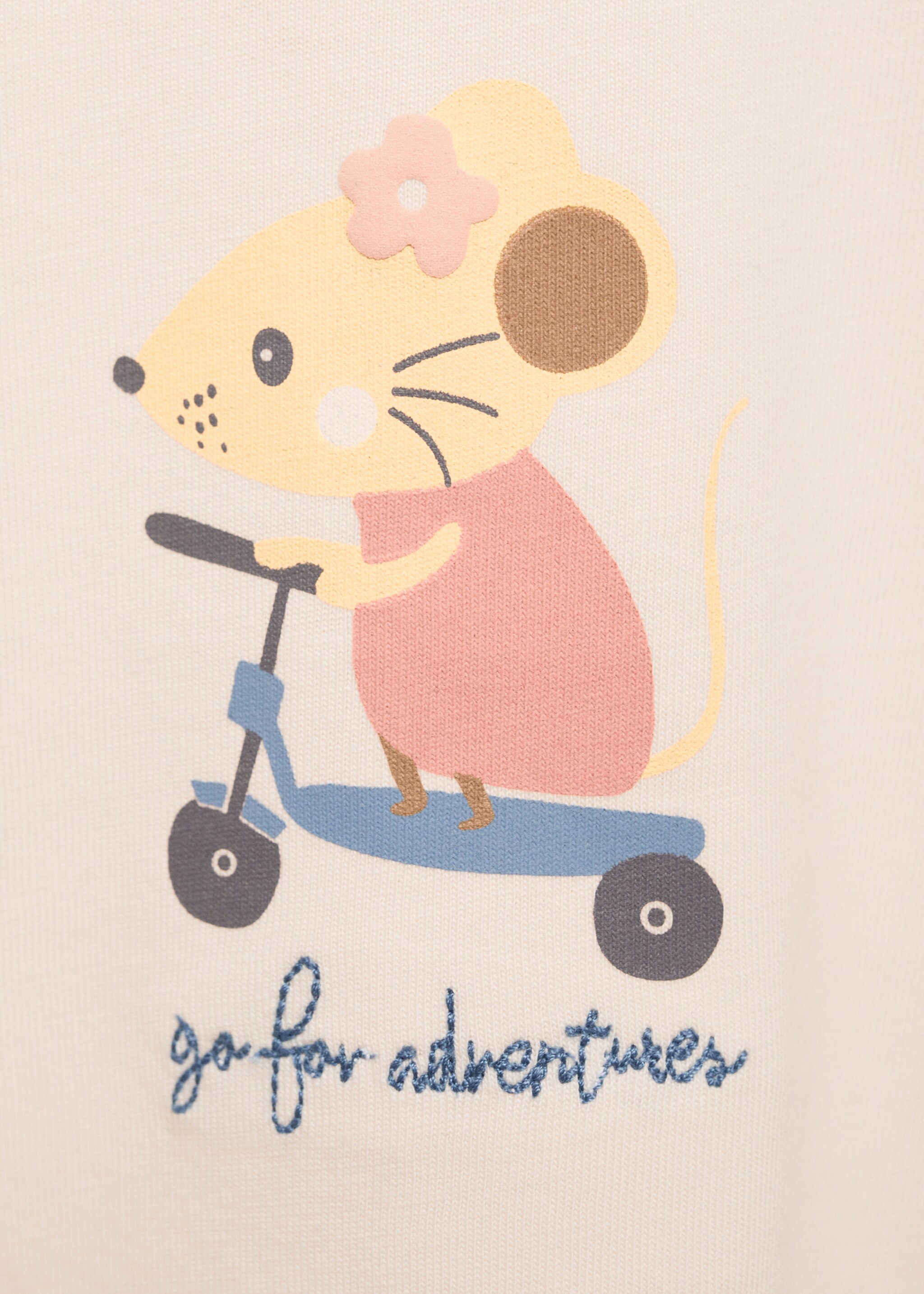 100% cotton t-shirt with drawing - Details of the article 8, Light Pink. Ref: 87081051-00.