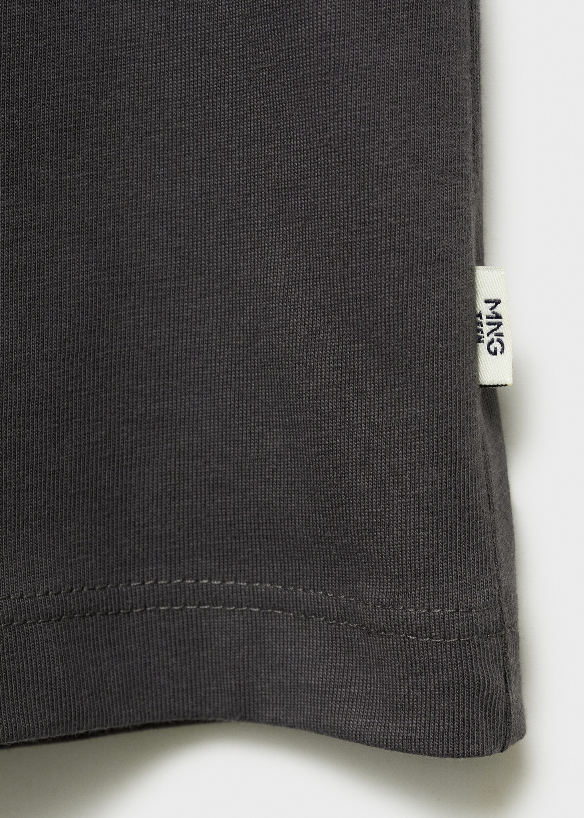 Printed cotton-blend T-shirt - Details of the article 8, Charcoal. Ref: 87081052-00.