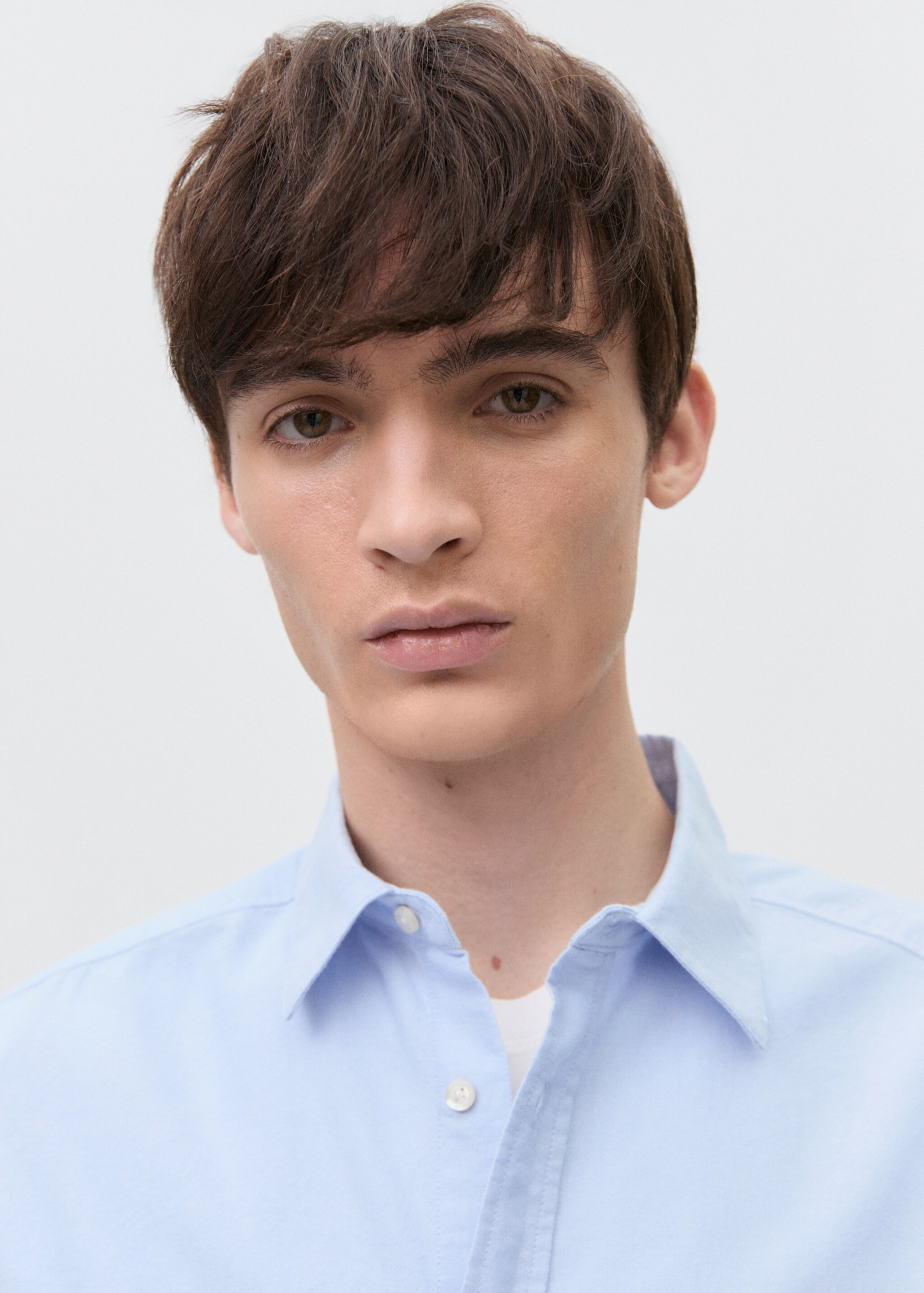 Oxford shirt - Details of the article 1, Sky Blue. Ref: 87081053-00.