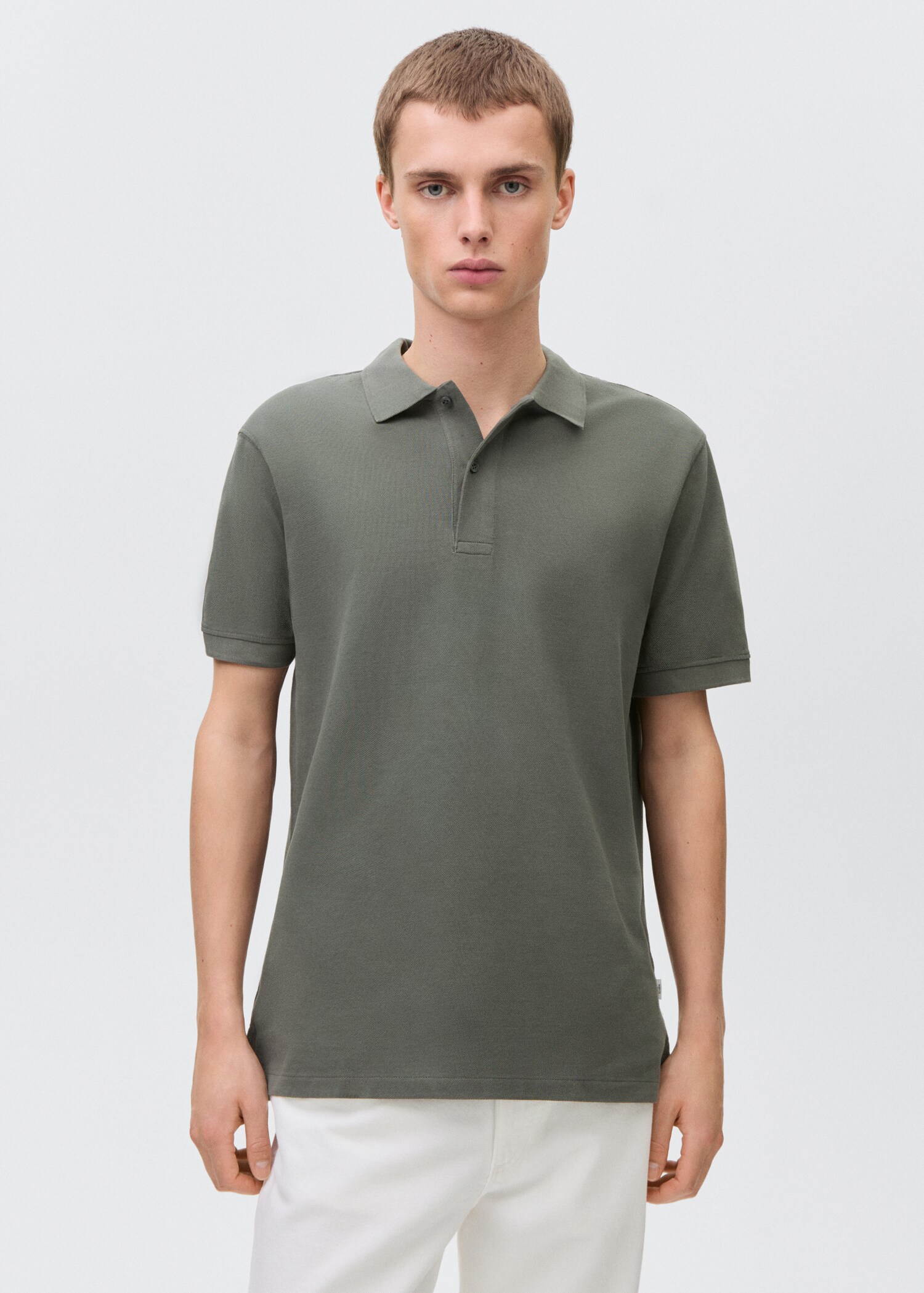 Polohemd aus Baumwollpikee - Mittlere Ansicht