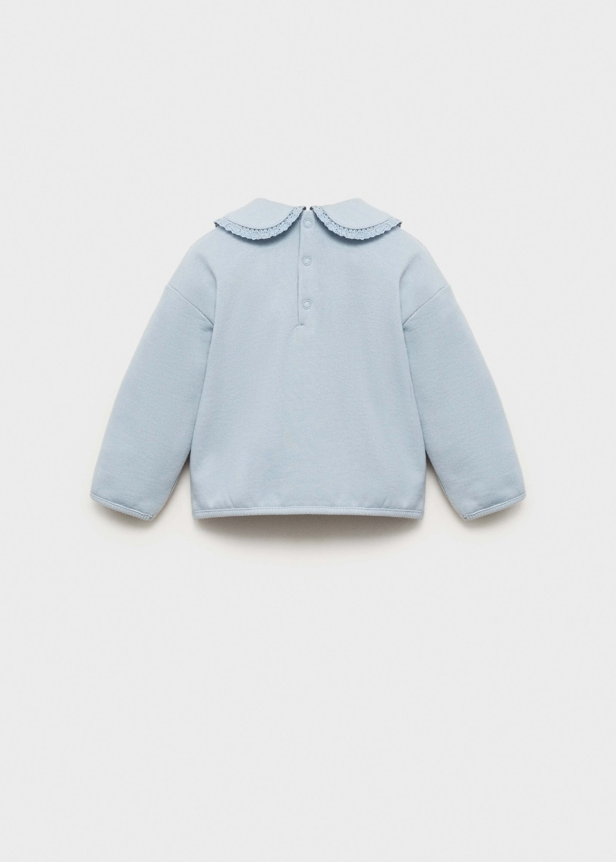 Babydoll neck sweatshirt - Reverse of the article, Blue. Ref: 87081058-00.