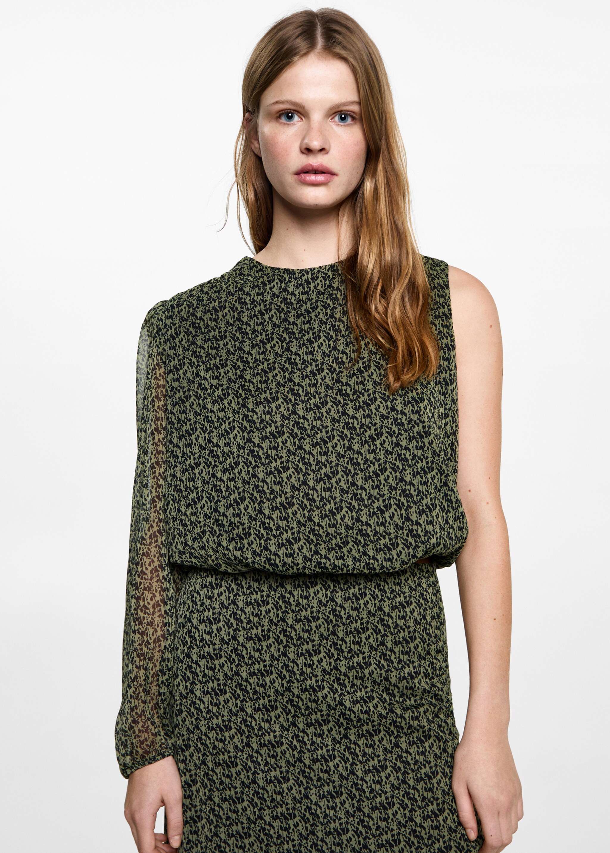 Printed long skirt - Medium plane, Black. Ref: 87081512-00.