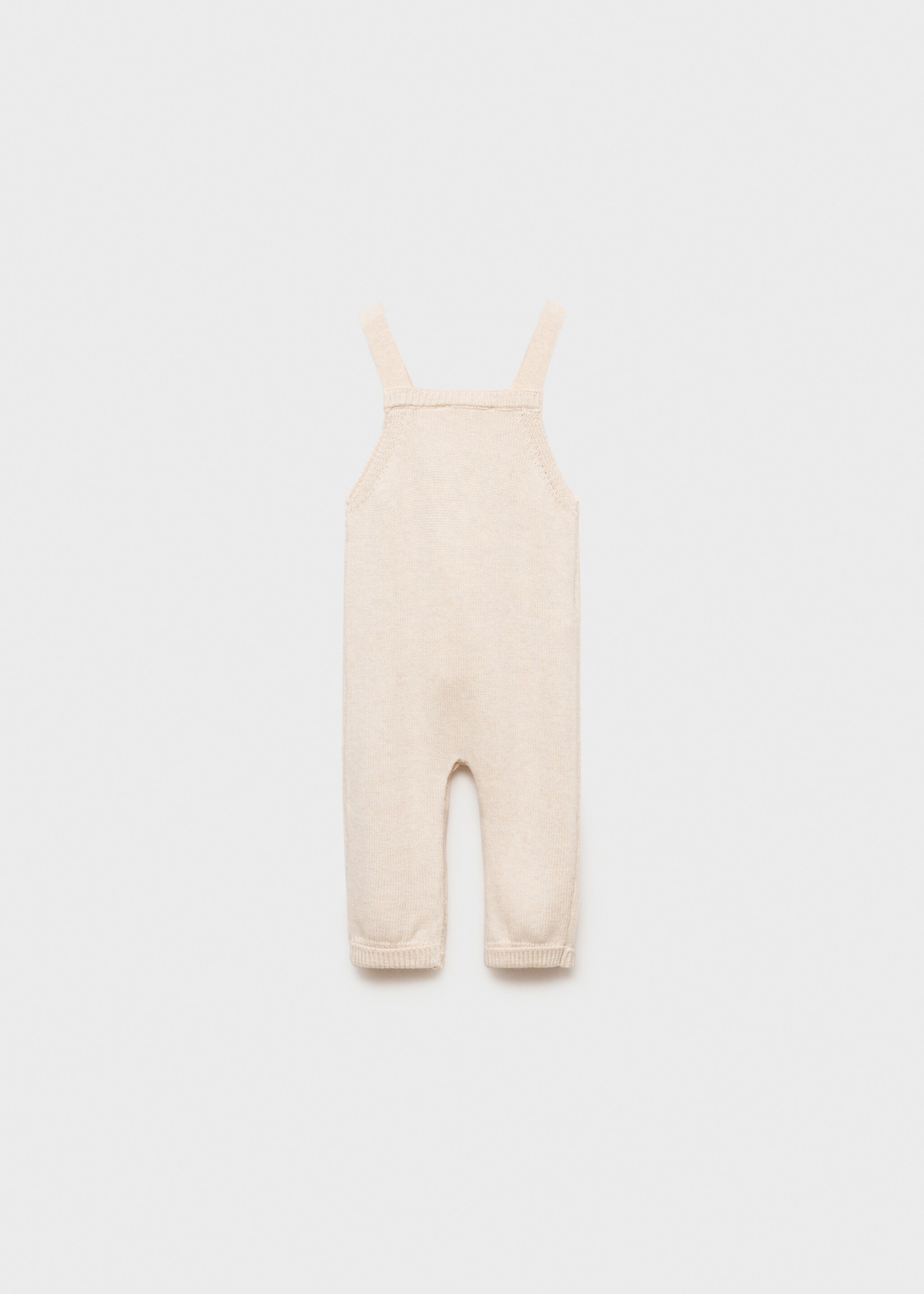Cotton knit dungarees - Reverse of the article, Sand. Ref: 87081519-00.