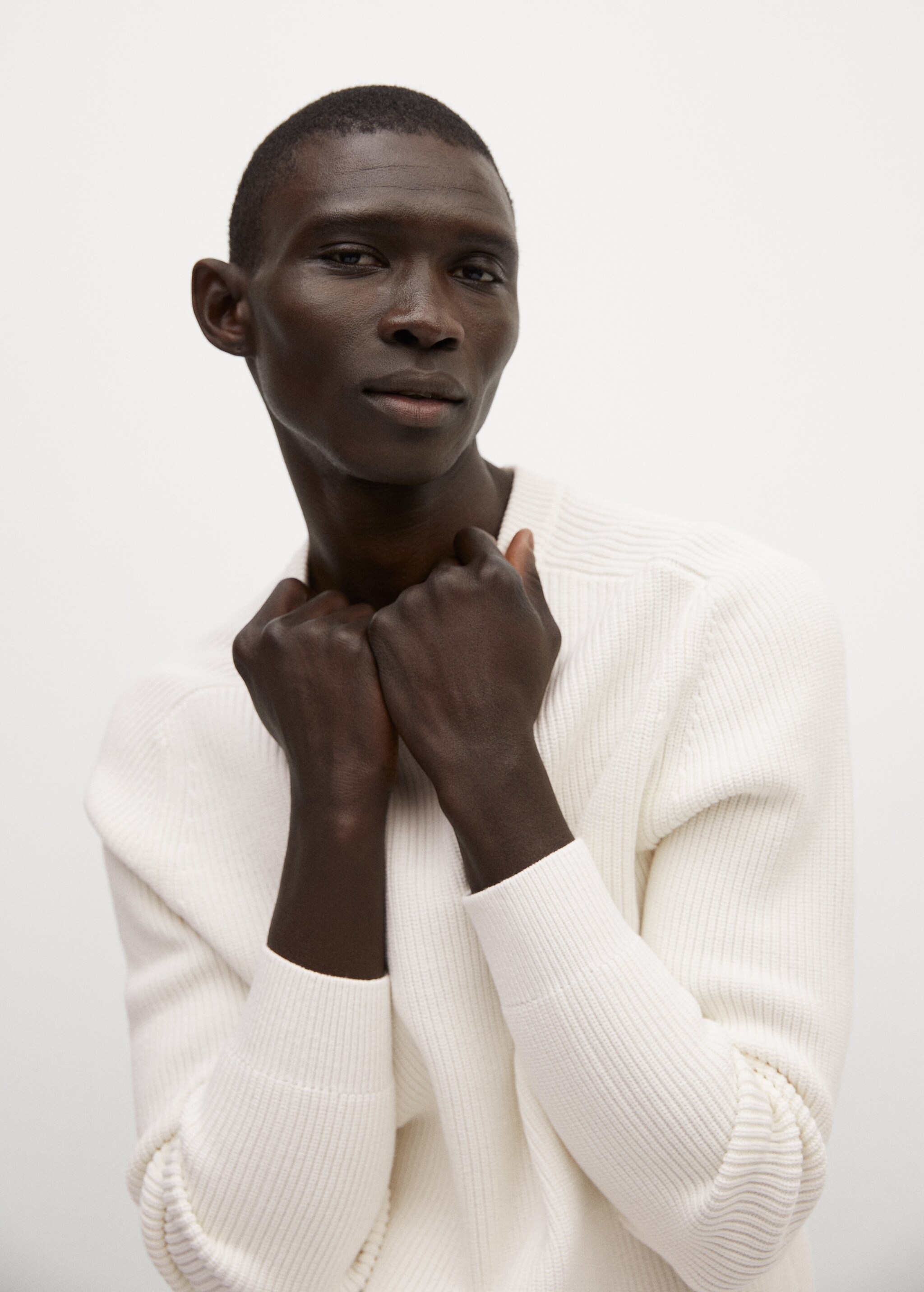 Structured cotton sweater - Details of the article 1