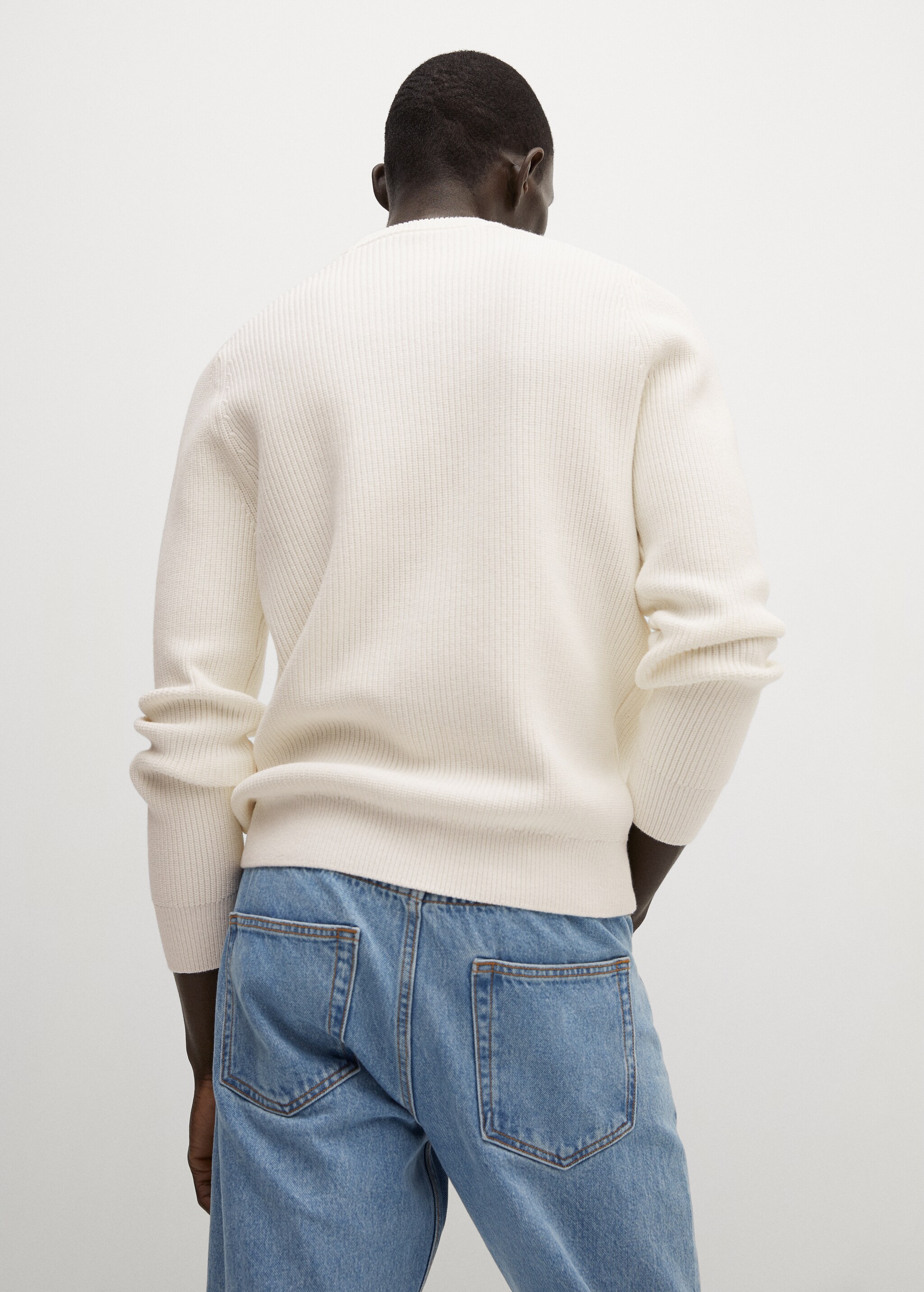Structured cotton sweater - Reverse of the article