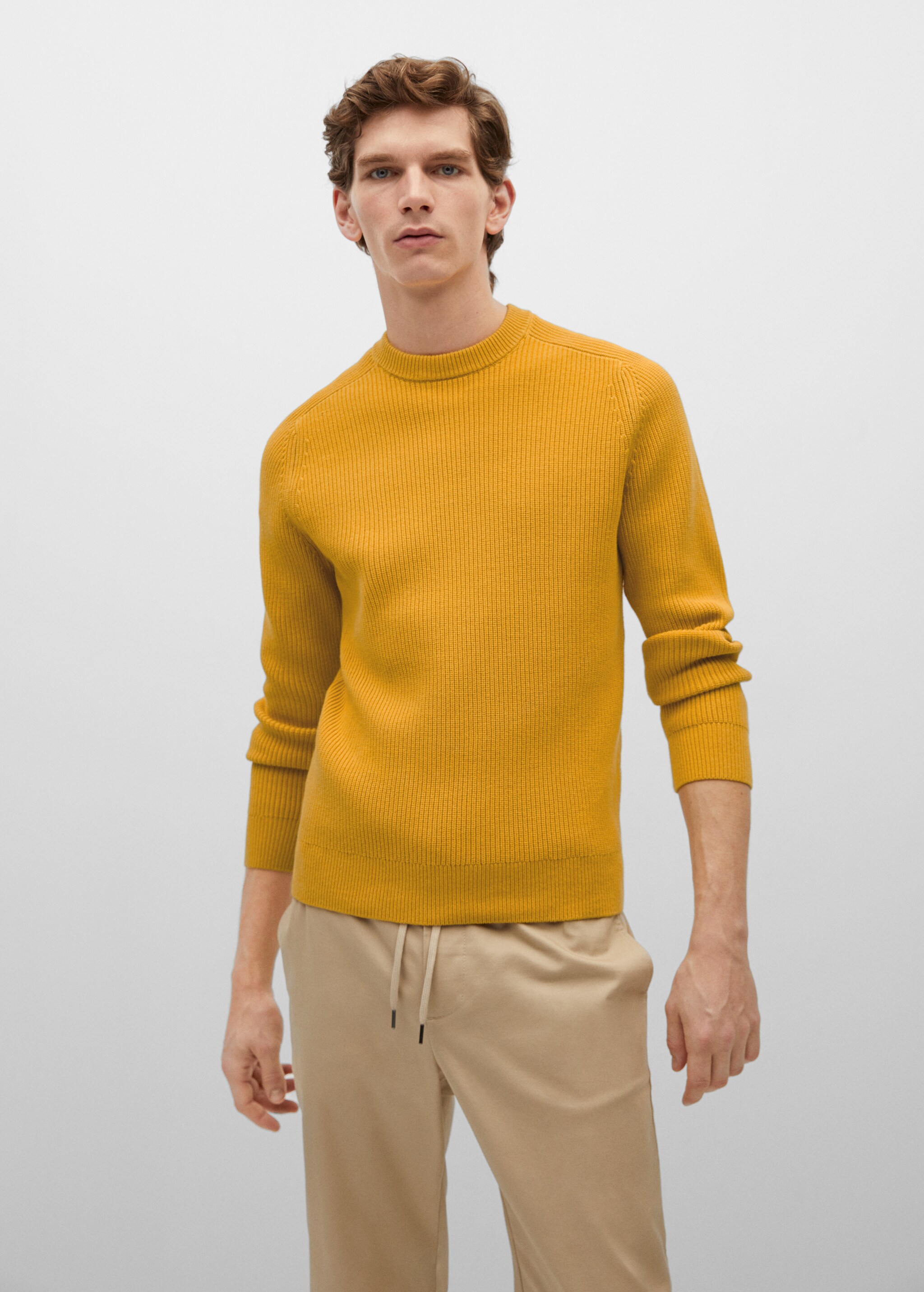 Structured cotton sweater - Medium plane